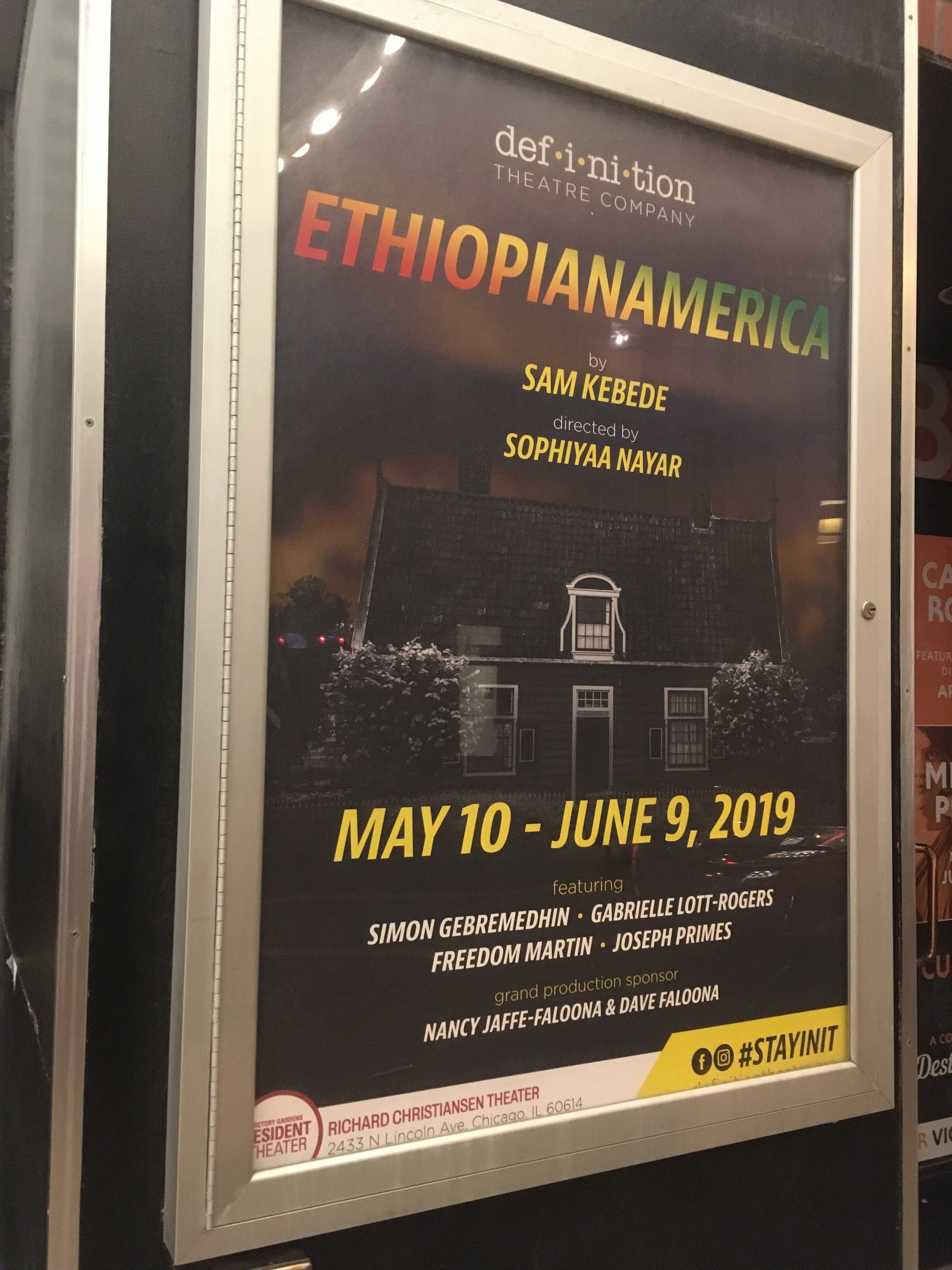 EthiopianAmerica poster at the Victory Gardens Theater