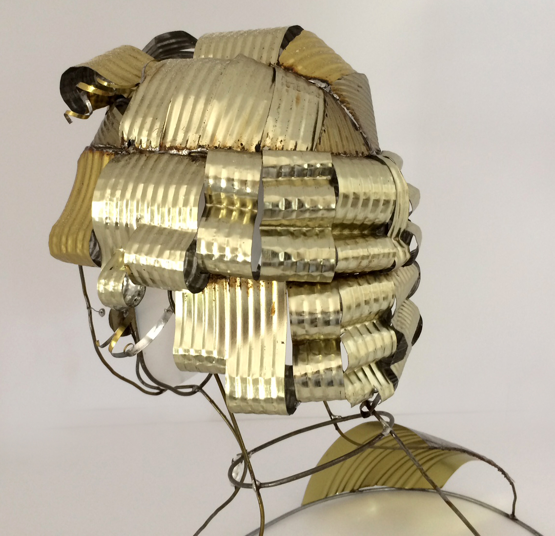   Wired Marilyn   Wire/Tin Sculpture.  16" x 14" x 10" 