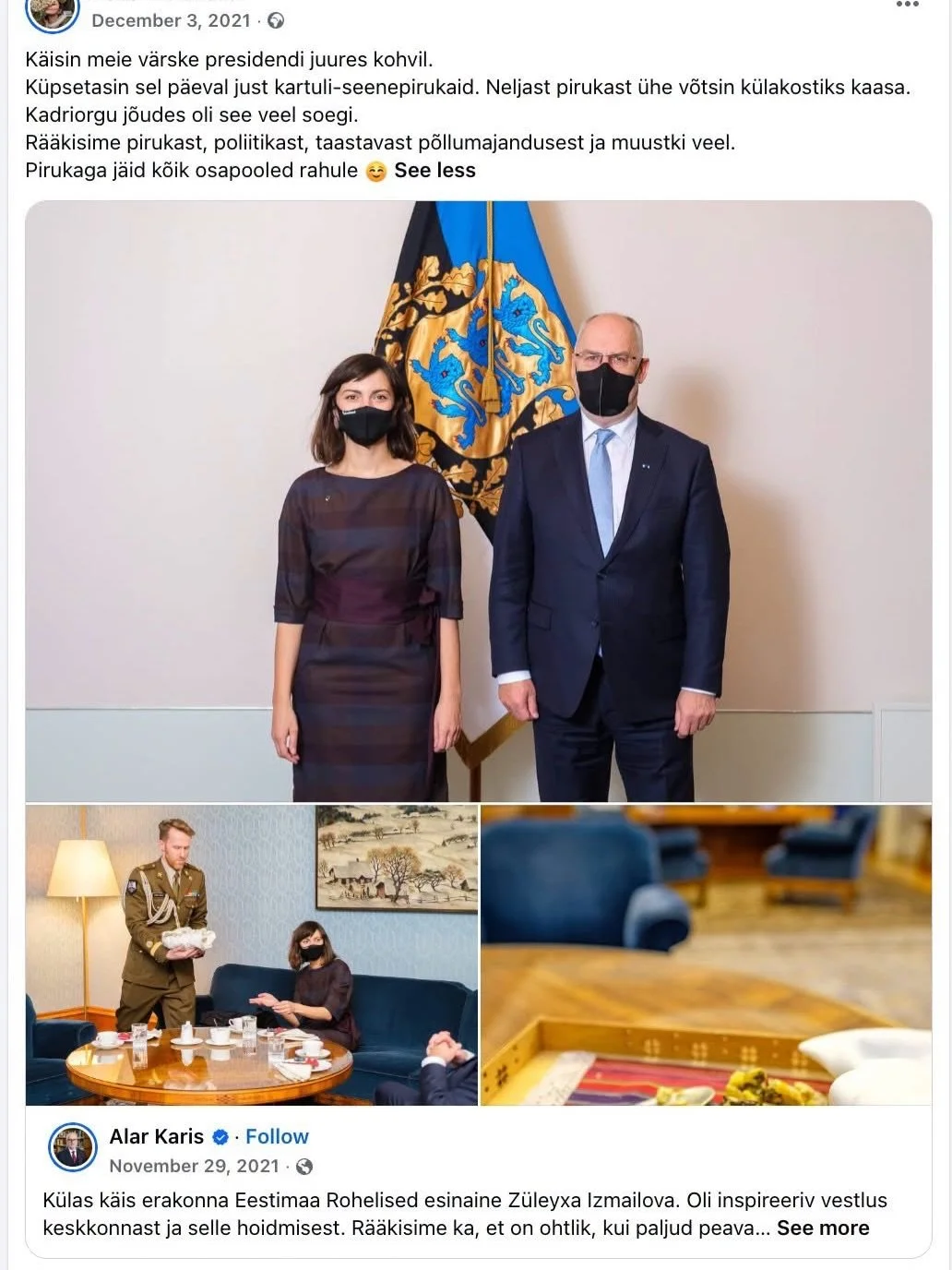Alar Karis annab presidendiameti &uuml;le j&auml;rgmisele

M&auml;letan, kuidas 2016. aastal Eestimaa Roheliste juhatusega teda presidendiks soovisime. Toona valiti presidendiks Kersti Kaljulaid. Karis j&otilde;udis Kadriorgu j&auml;rgmisel perioodil