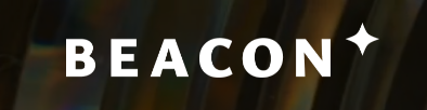 White text on a black background: "BEACON" followed by a diamond shape in white.