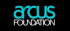 Black rectangle with the word "arcus" in green and "foundation" in white.
