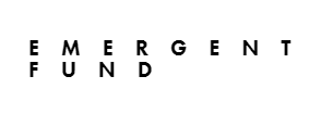 The words "EMERGENT FUND" sit in black on a white background. The letters are spaced more widely than is typical.