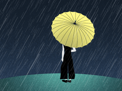 Un paraguas es una flor que se abre con la lluvia