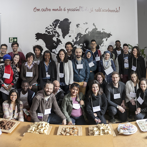 Creat-a-thon with refugees in São Paulo.