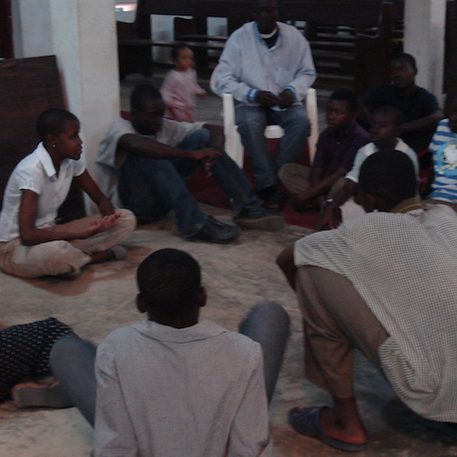 Running a theatre-based HIV/AIDS education workshop in Ghana.