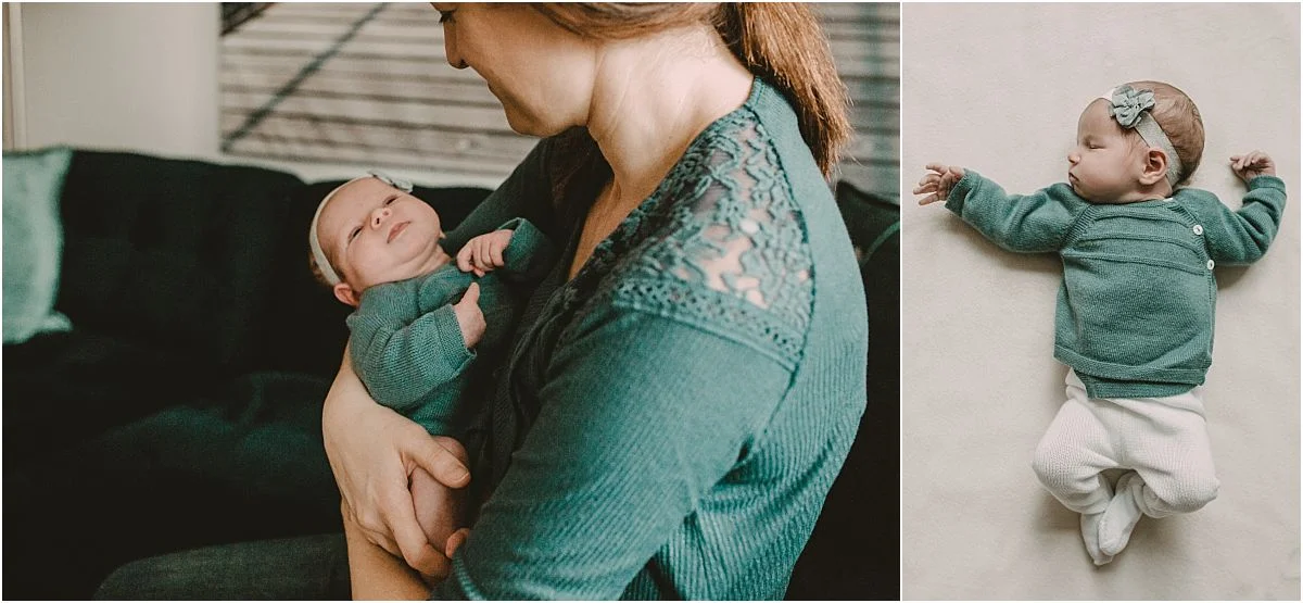 nyc family and newborn photographer newborn all splayed out on blanket