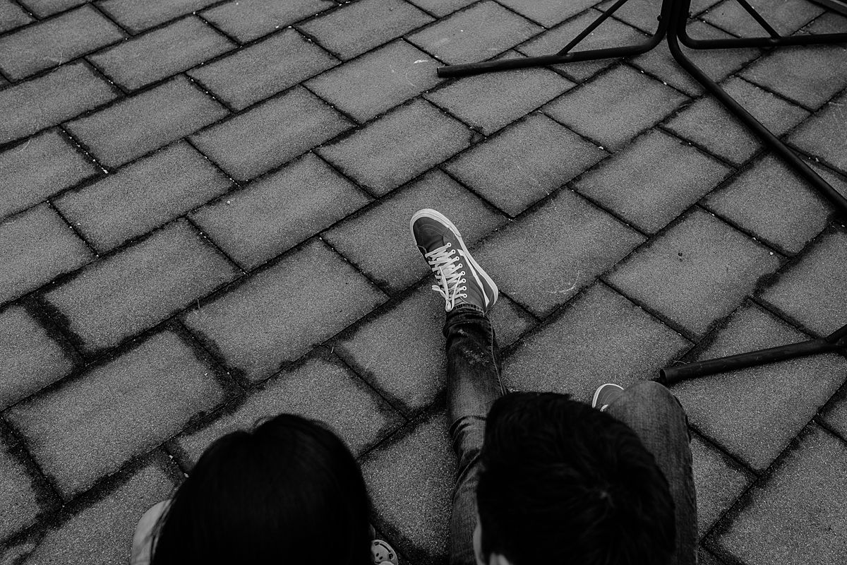 mom and dad at the end of session and taking photo from almost birds eys view