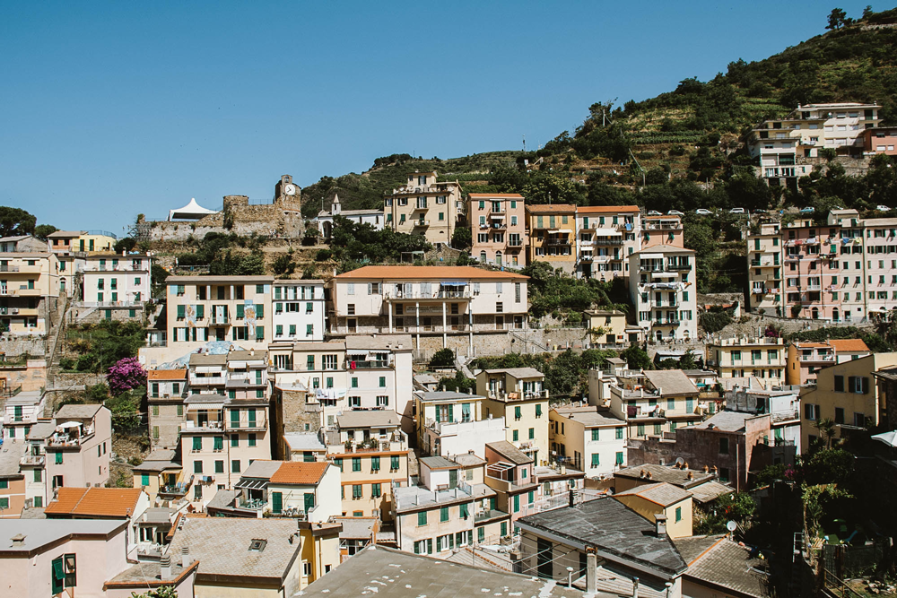 The view of Riomaggiore from the surrounding hills.