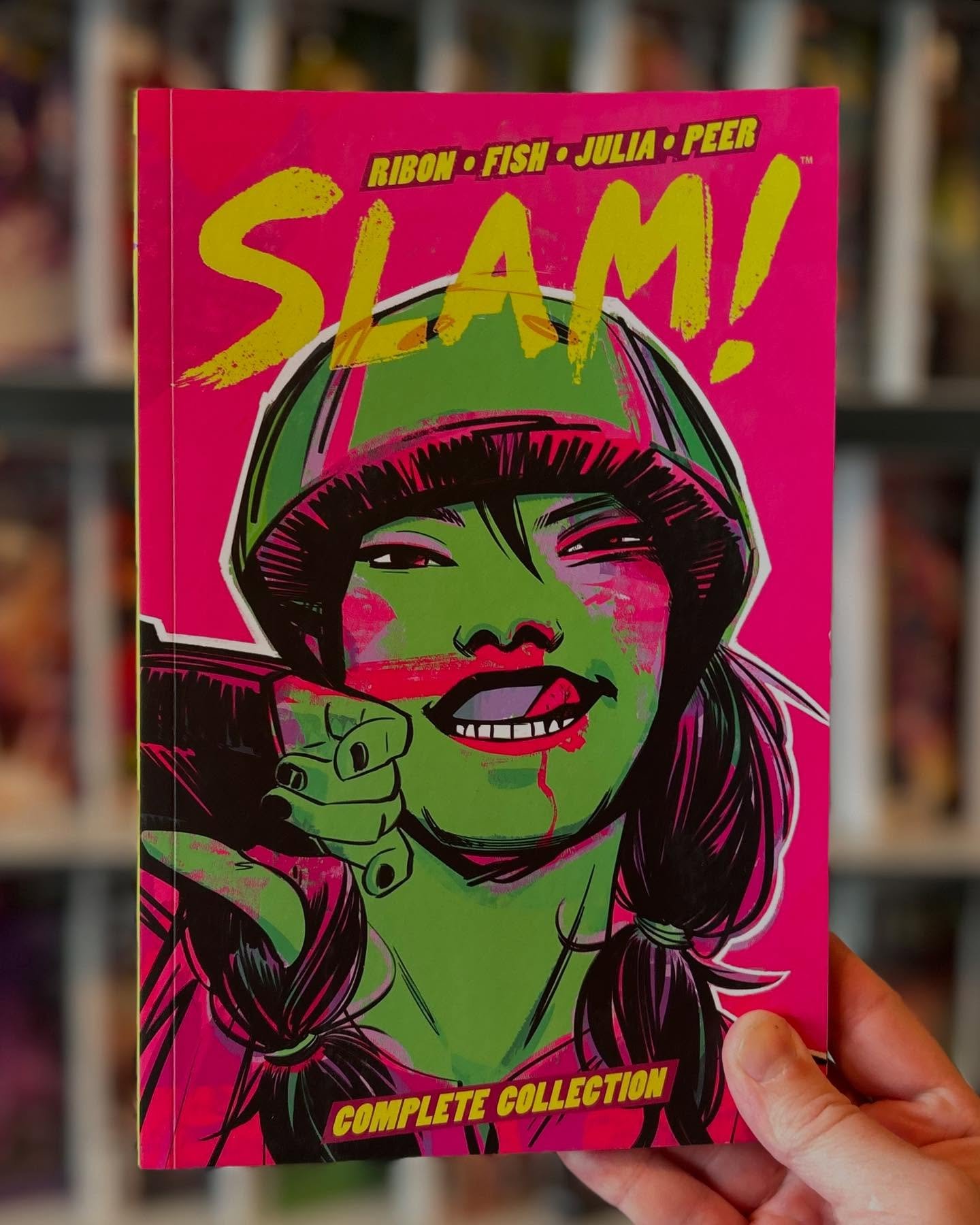 The beloved derby dramedy, Slam! is available now at the shop and our web-store.
🛼
From bestselling novelist and former Los Angeles Derby Doll @pamelaribon, with acclaimed artists @itsveronicafish and @marimoflor, follow Jennifer &ldquo;Knockout&rdq