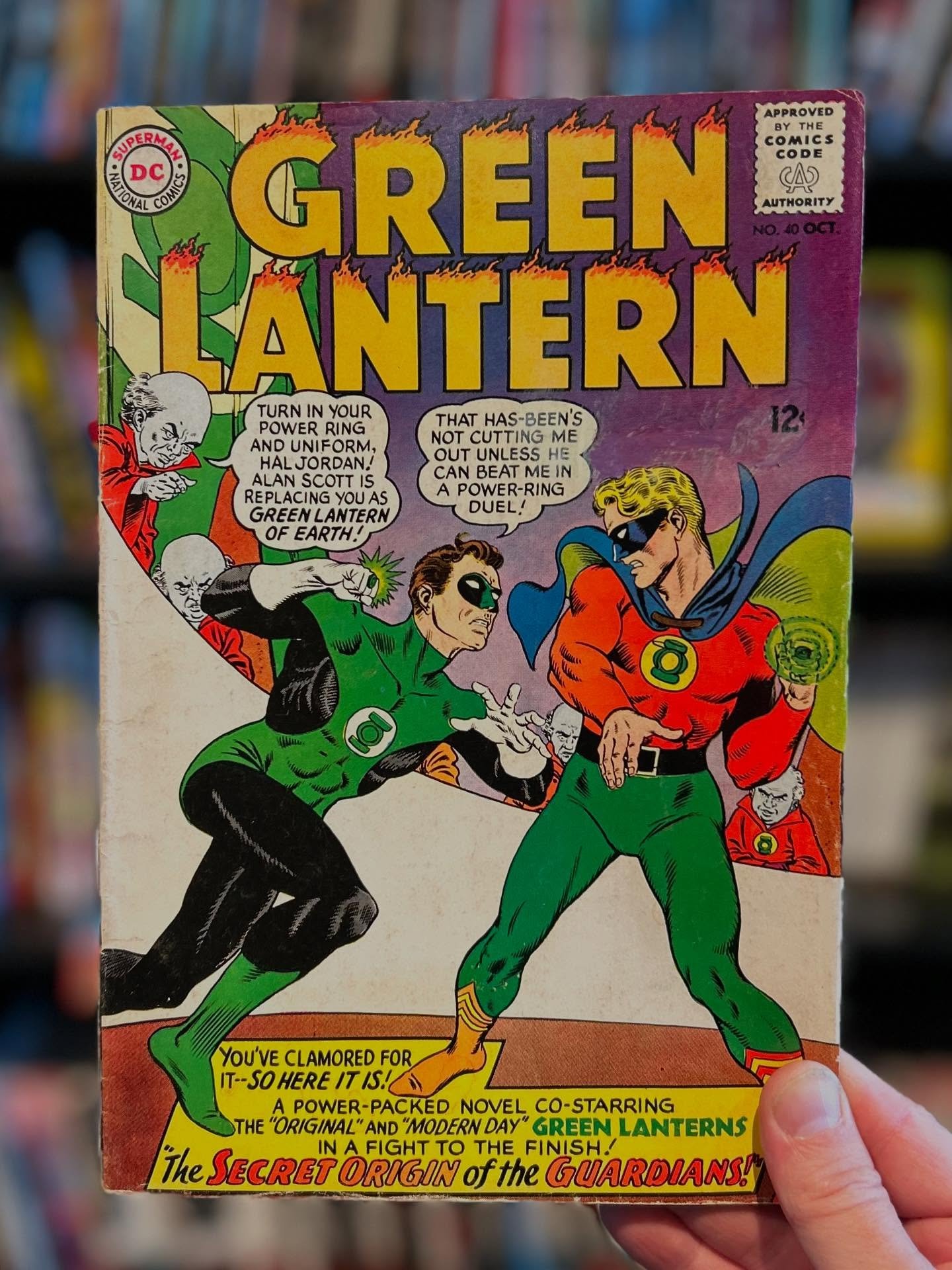 From The Sanctum Vault 🗄️: Green Lantern № 40 (1965). Do-gooders from Earth Two, and Earth One join forces for the first time - Green Lanterns from flip-sides of the multiverse race to thwart a villainous plot of the intergalactic fiend, Krona. 
✨
#