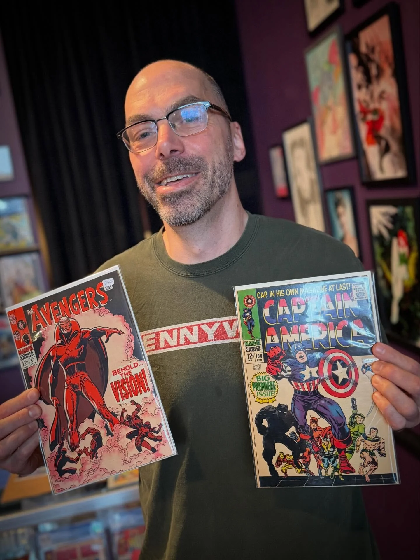 Always happy to see comics head to a good home. 💥 Dan&rsquo;s picking up Captain America № 100, and the first appearance of Vision. Thanks Dan!