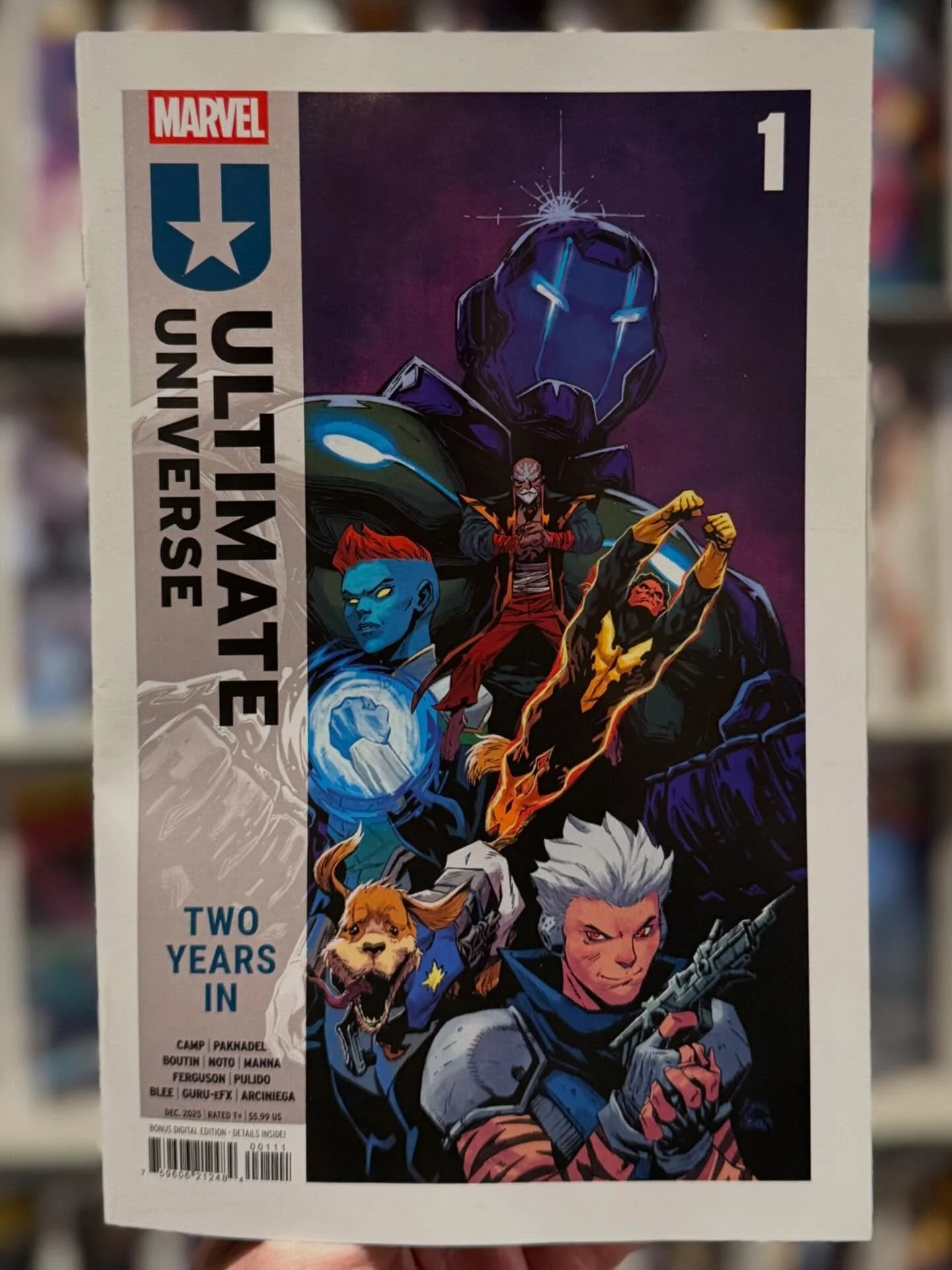Happy New Comic Book Day! 📚 Ultimate Universe: Two Years In № 1 is available now at the shop.  All paths lead to Endgame.
✨
In preparation for the Maker&rsquo;s return in Ultimate Endgame, the Ultimate Guardians have been traveling all across time a