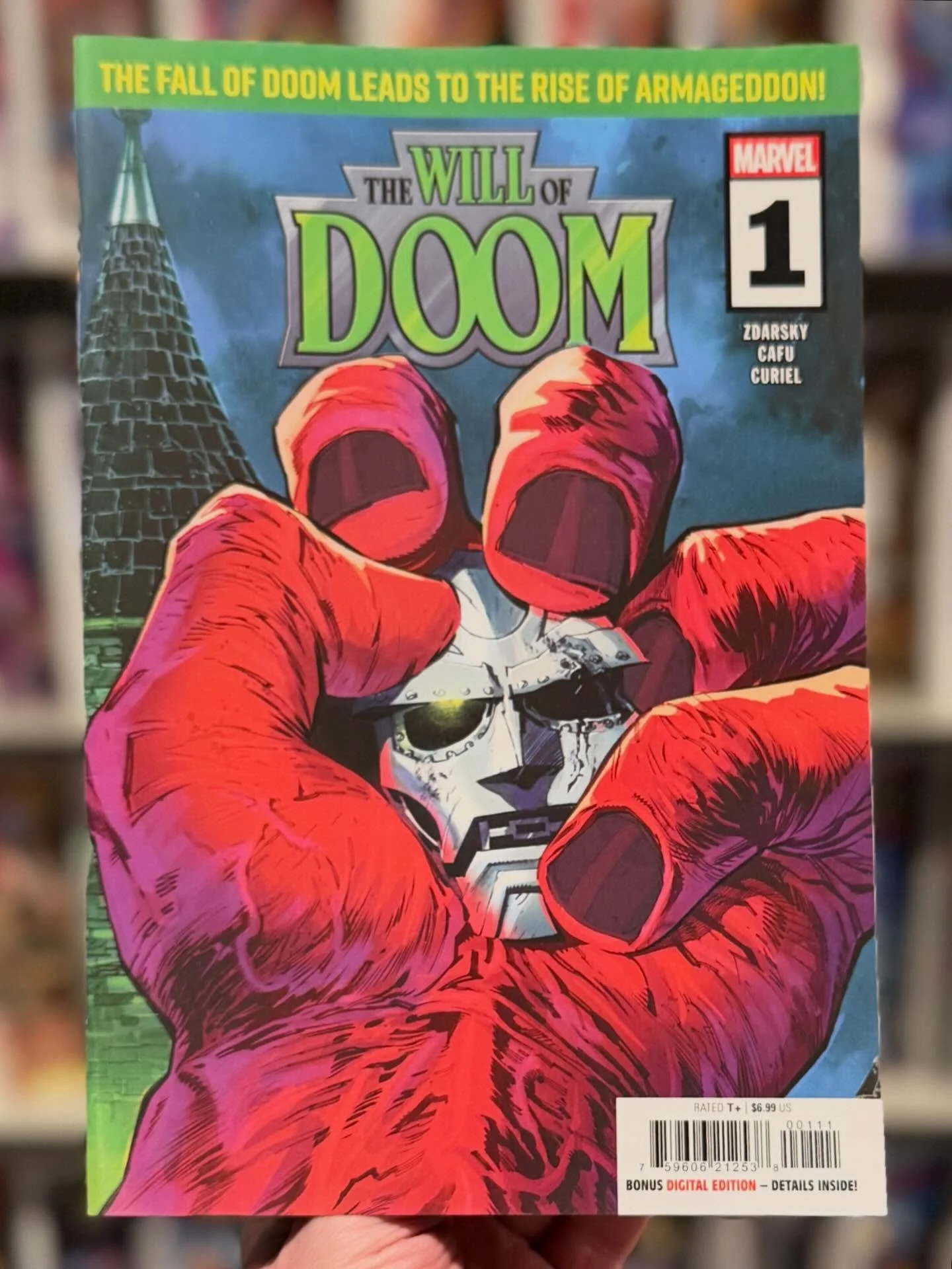Happy New Comic Book Day! 📚 We are open 10-3 for Christmas Eve
🎄 
The Will of Doom № 1 is available now at the shop.
💥 
Long live Doom. As the Fantastic Four deal with the fallout from One World Under Doom, they&rsquo;re faced with big questions a