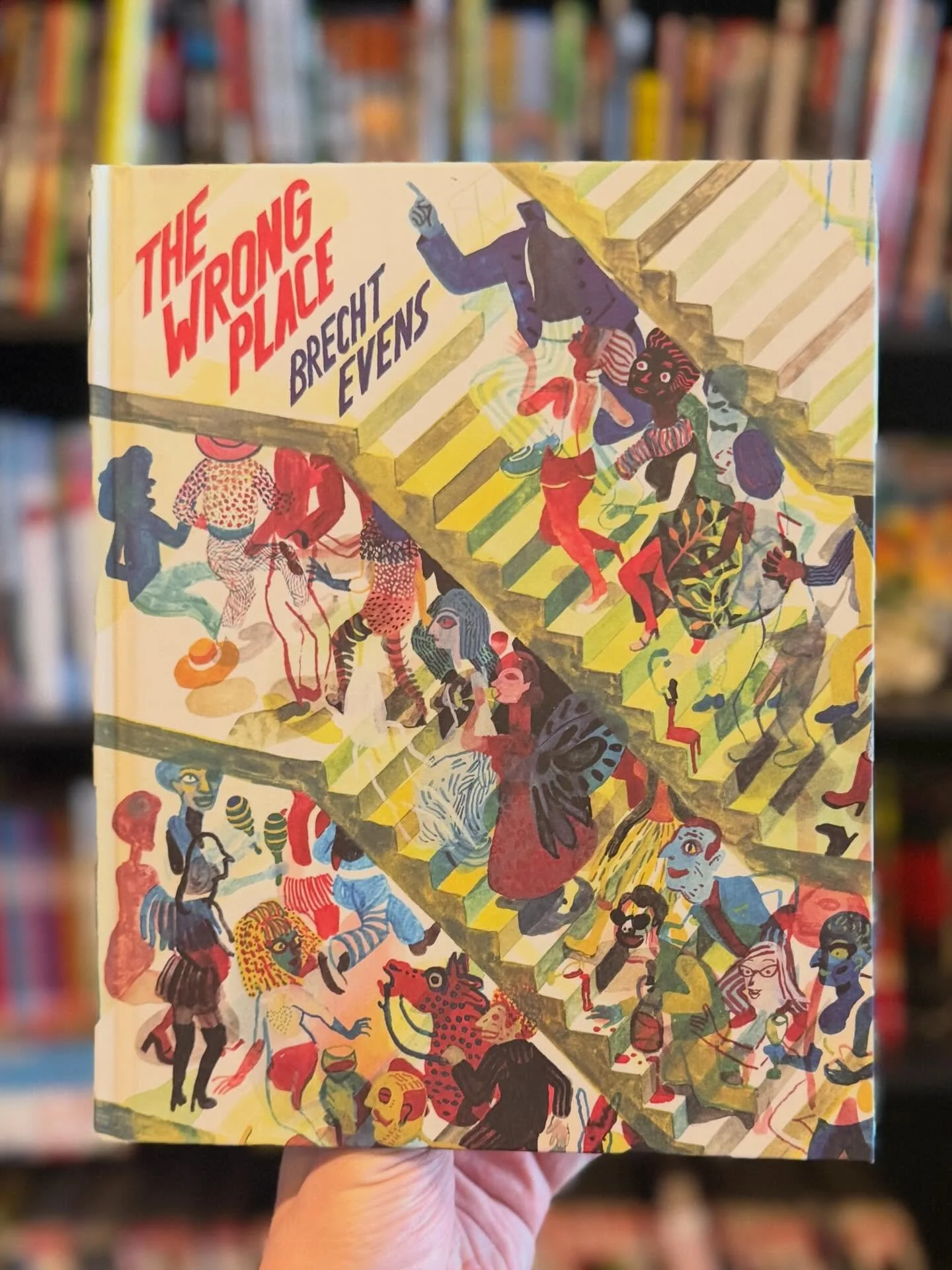 The Wrong Place is available now at the shop, and our web-store. 
🌃
Rendered in vivid watercolor where parquet floors and patterned dresses morph together, The Wrong Place revolves around oft-absent Robbie, a charismatic lothario of mysterious celeb