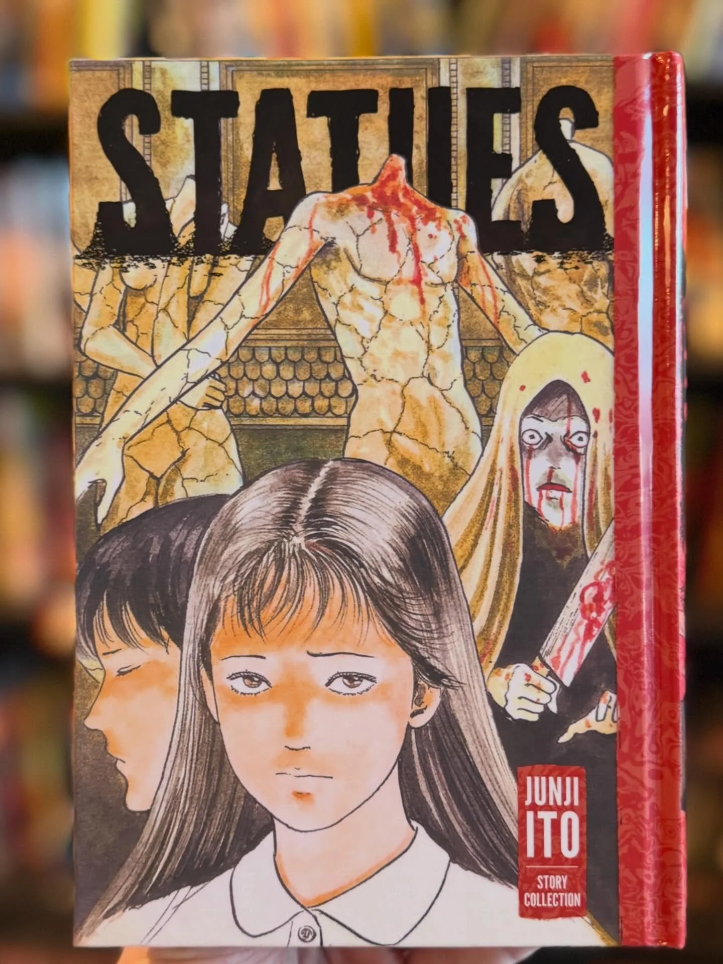 Status by Junji Ito is available now at the shop, and our web-store. 
🪦
Headless statues confound the mind with a terrifying question: Are they fine art or carved from the abyss?

Art teacher Okabe creates strange, headless statues. One day, he is f