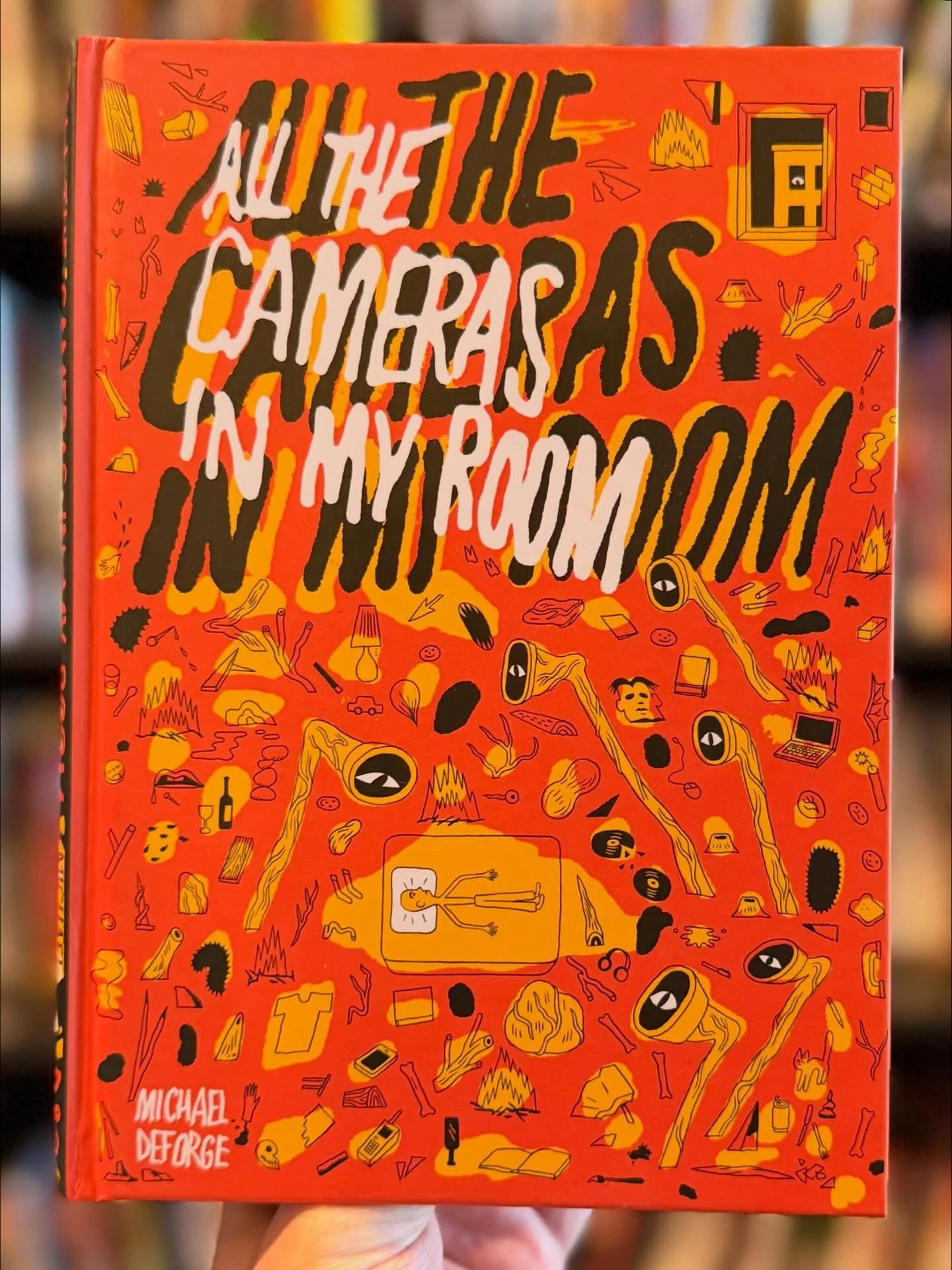 All the Cameras in My Room is available now at the shop, and our web-store.
☎️ 
Razor-sharp short stories from the greatest contemporary comics stylist @michaeldeforgecomics with his hilarious and frisky approach to comics that never disappoints.

In