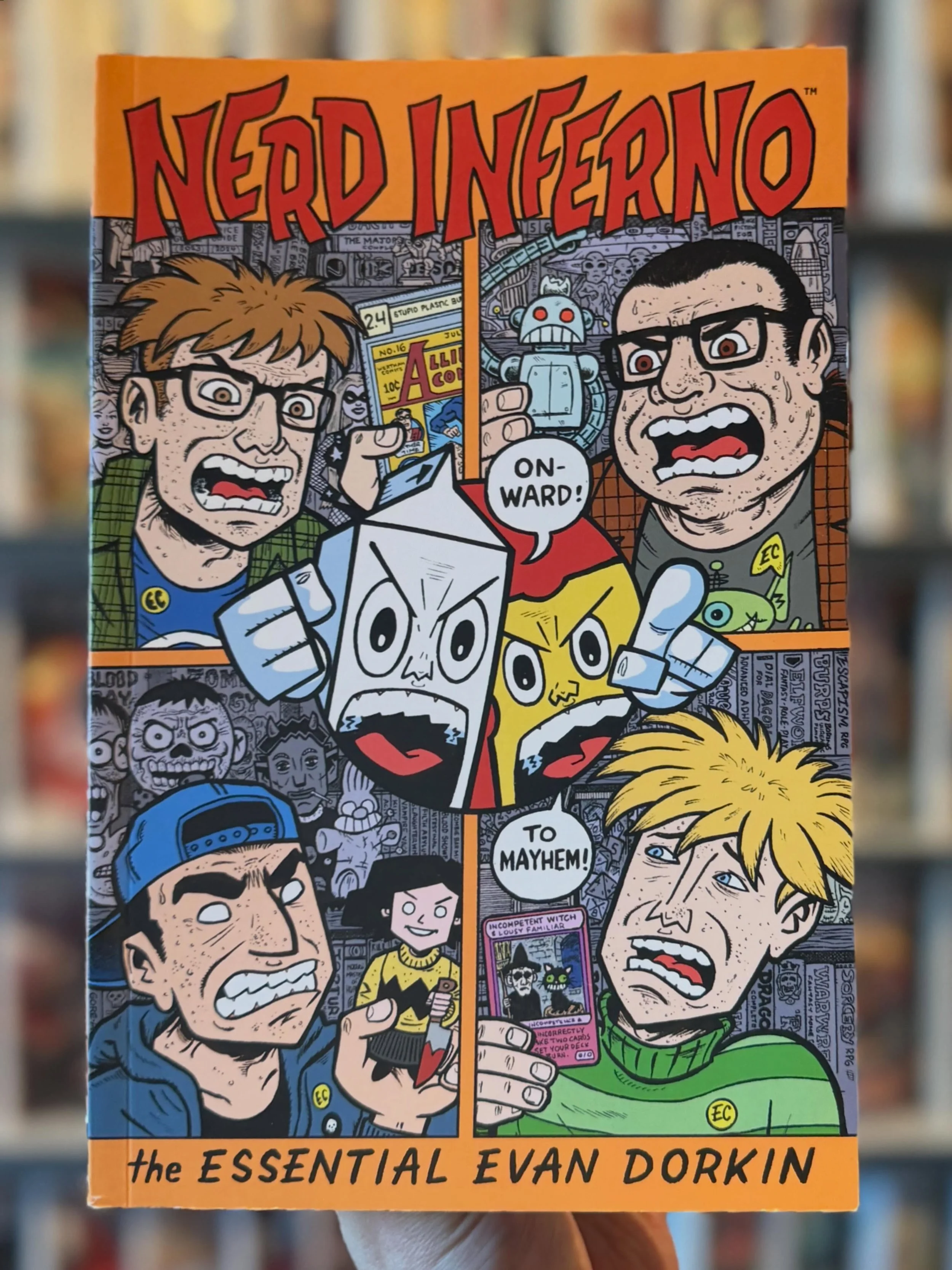 Nerd Inferno: The Essential Evan Dorkin is available now at the shop, and our web-store. 
🔥 
The entire Eltingville Club saga. Every Milk and Cheese comic. All the fun strips, gag panels and stories from Dork.
🥛 🧀 
The entire shebang is now availa