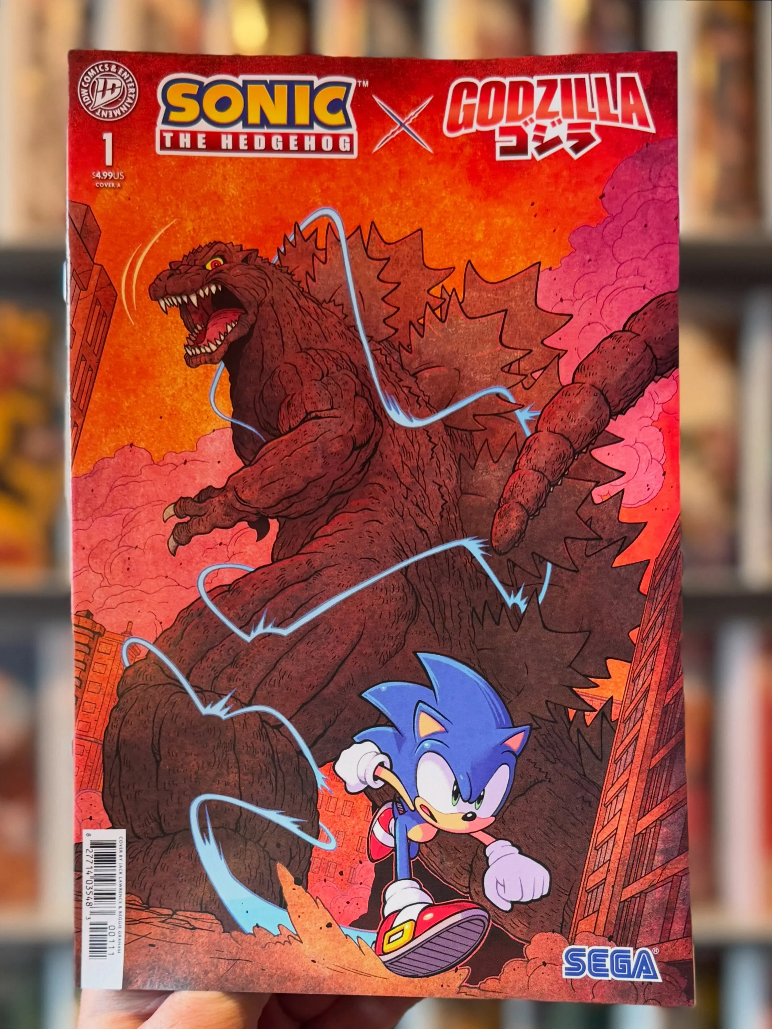 Sonic The Hedgehog X Godzilla № 1 is available now at the shop, and our web-store.
⚡️
It&rsquo;s a crossover of massive proportions!
🦖 
The Blue Blur&rsquo;s battle with Dr. Eggman is upended by the arrival of two enormous monsters emerging from a h