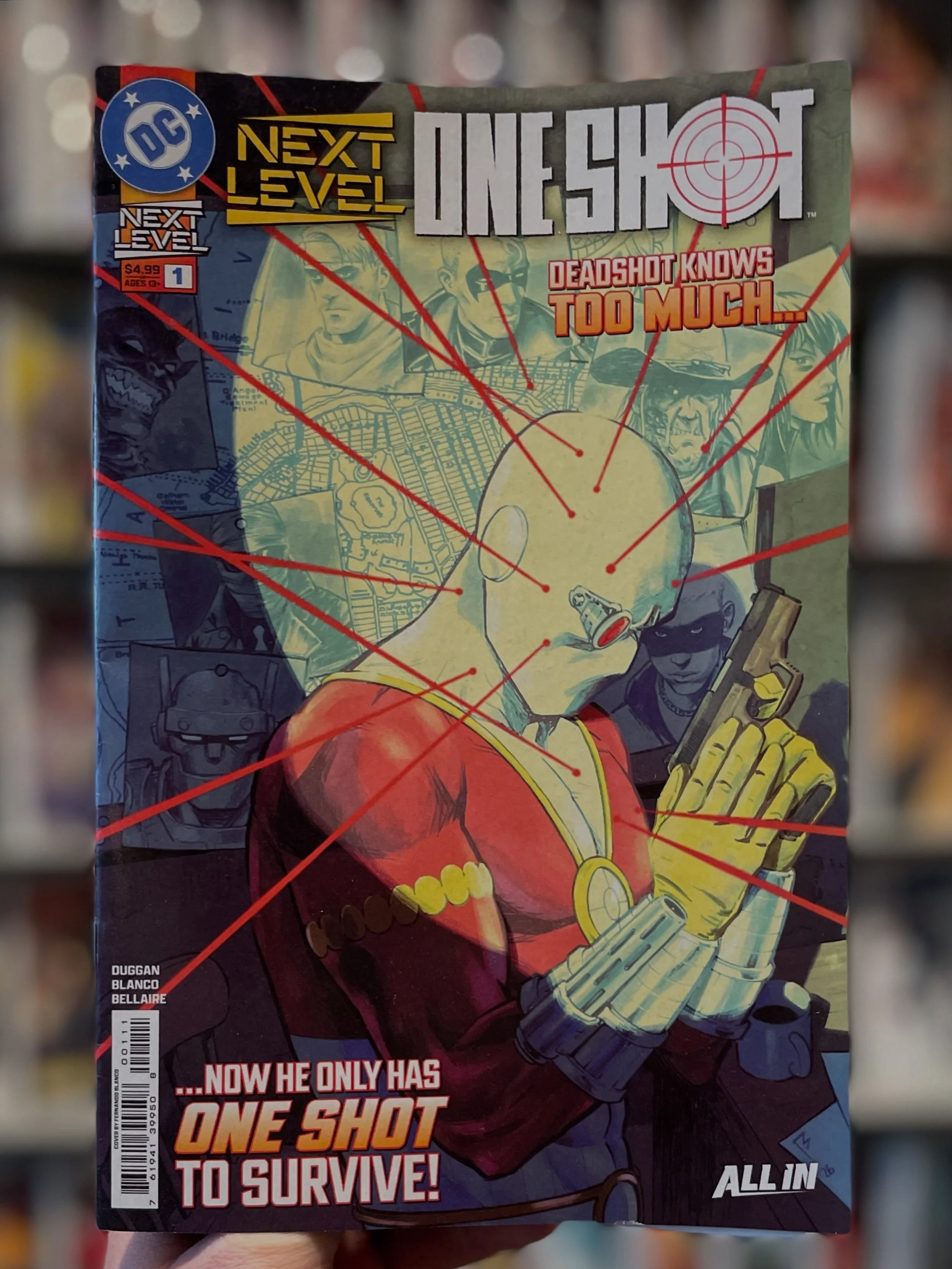 Next Level: One Shot is available now at the shop, and our web-store.

Deadshot uncovers a conspiracy that will change everything. Writer @digduggan tells the tale of a job gone sideways, a father and his daughter, and a web of super-powered lies tha