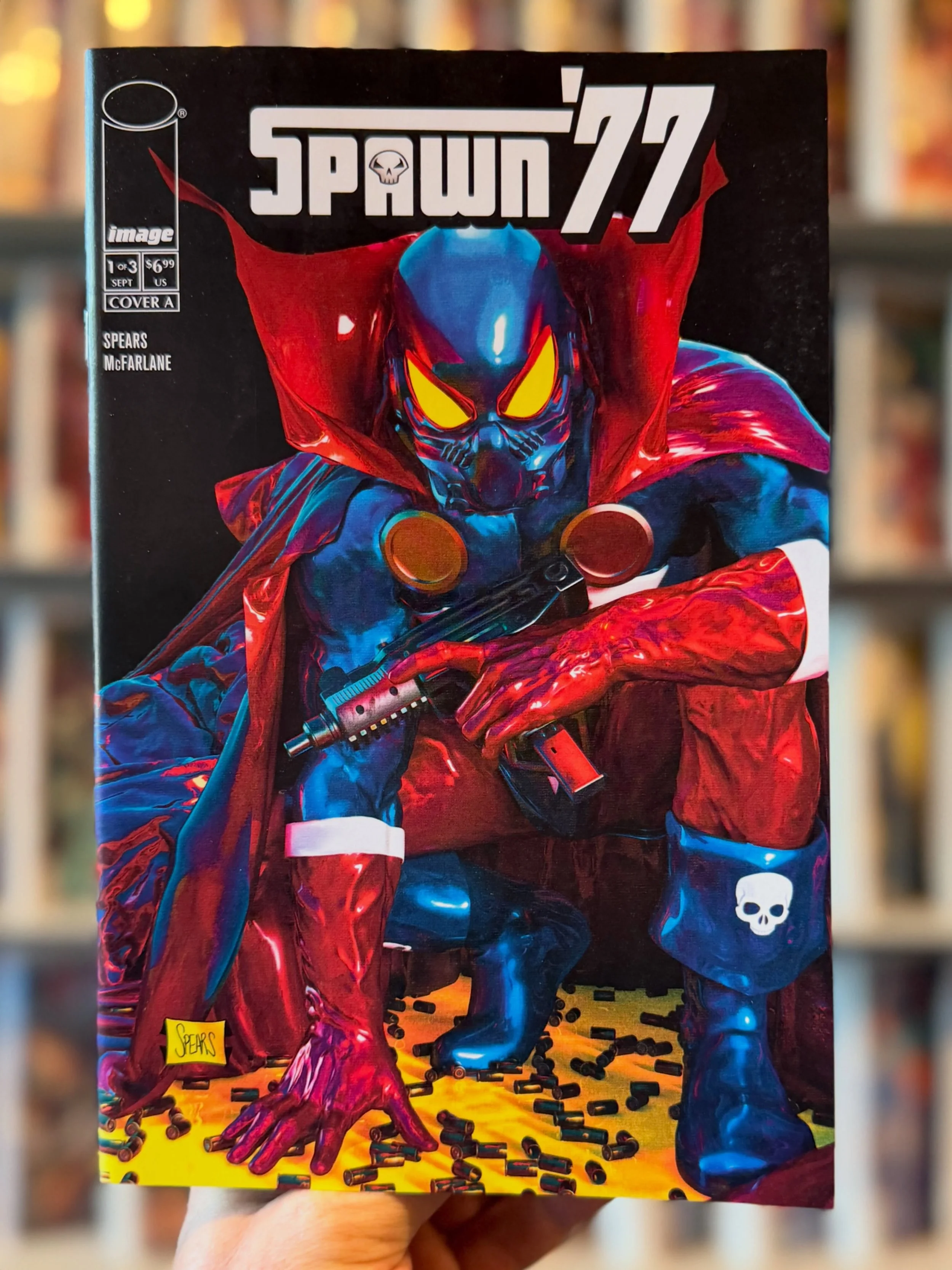 Happy New Comic Book Day! 📚 Spawn &lsquo;77 № 1 is available now at the shop, and our web-store.
⛓️ 
In 1977, a young @toddmcfarlane had his first ideas for what would become an iconic character. Now, 49 years later, Spawn is an international sensat