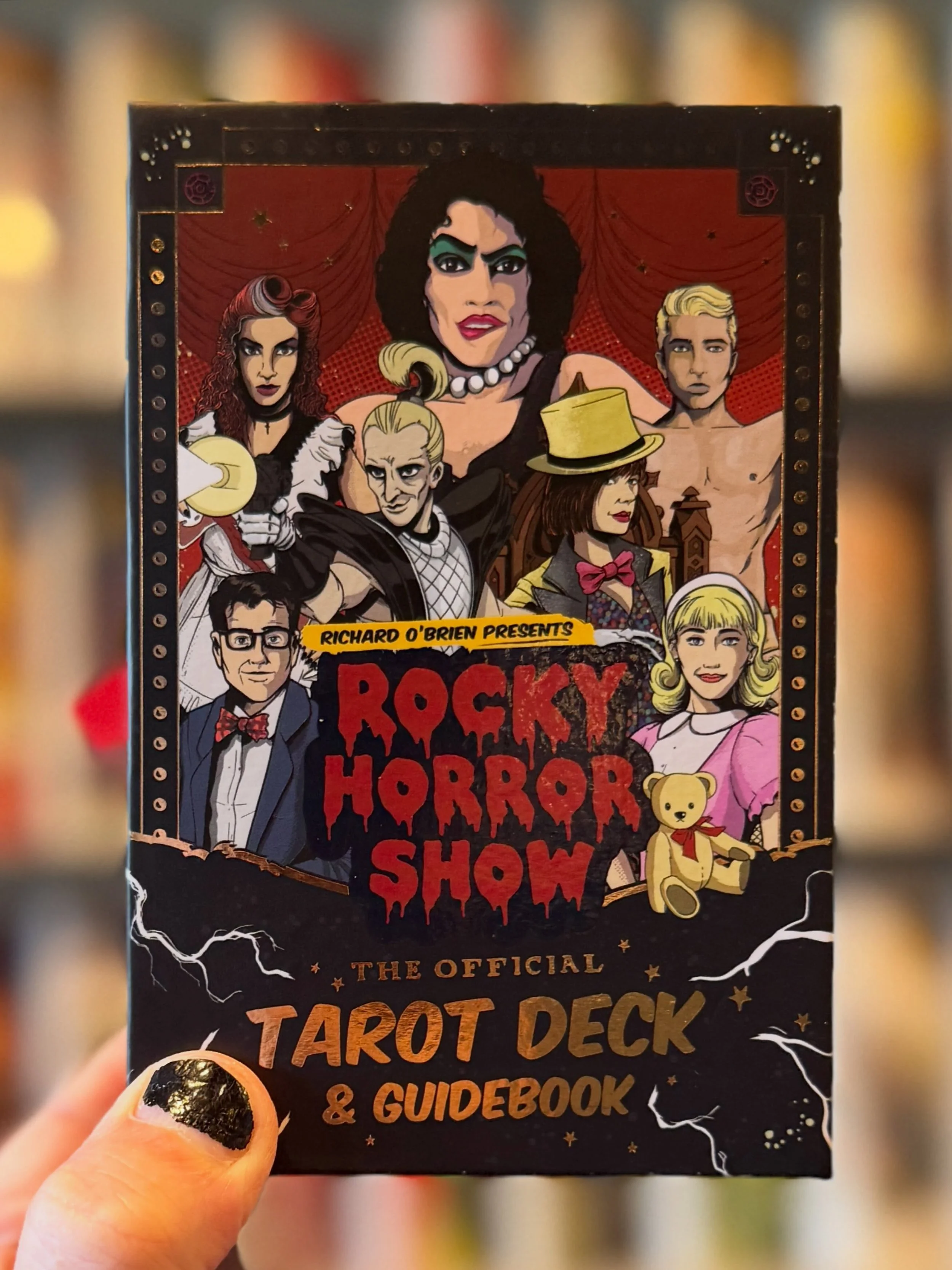 The Rocky Horror Show tarot deck is available now at the shop, and our web-store. 

From the wild and untamed world of Rocky Horror Show comes a thrilling take on a traditional Rider-Waite style 78-card tarot deck. Enjoy your favorite characters as y