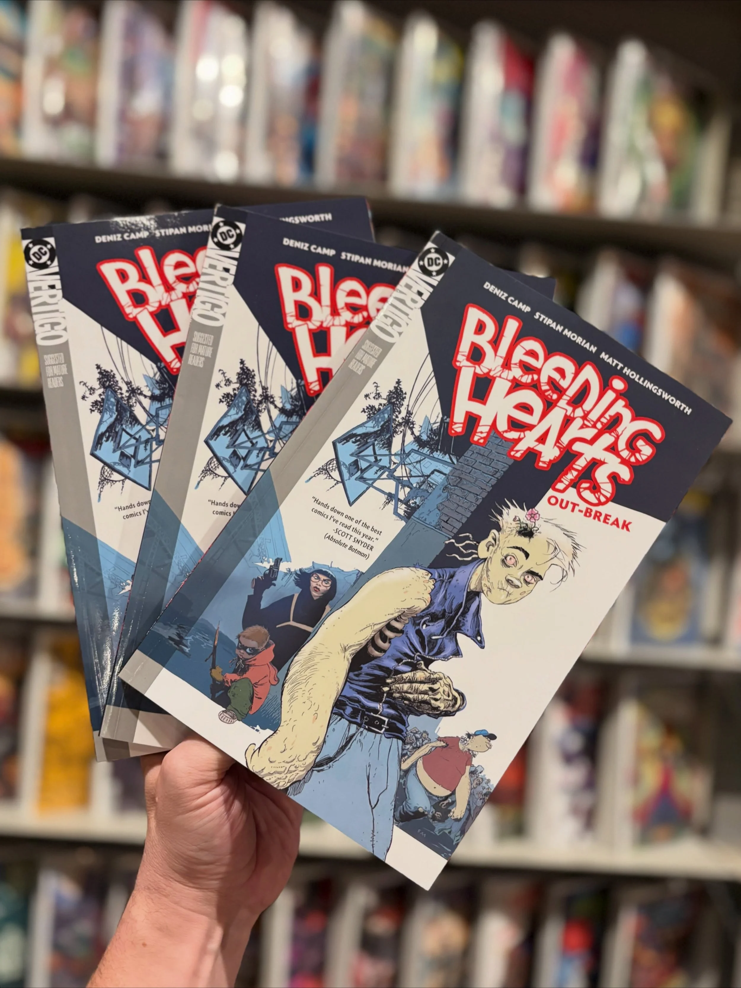Happy New Comic Book Day! 📚 Bleeding Hearts is available now at the shop, and our web-store. 

The zombies won&mdash;and 10 years after the fall of humanity, they&rsquo;re the dominant form of life (or not-life) on Earth. They&rsquo;ve developed the