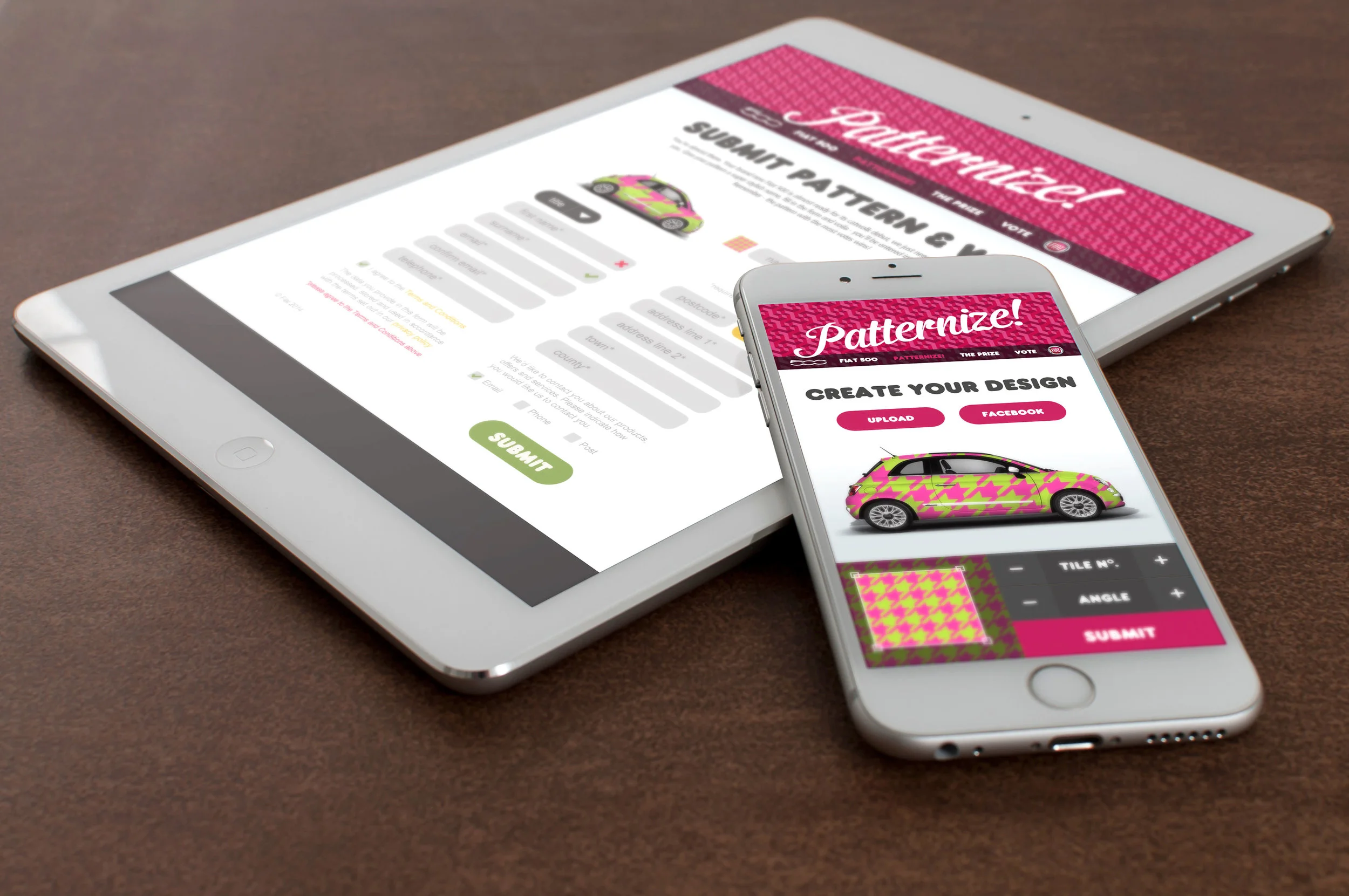 Pattern upload and Data Capture screens