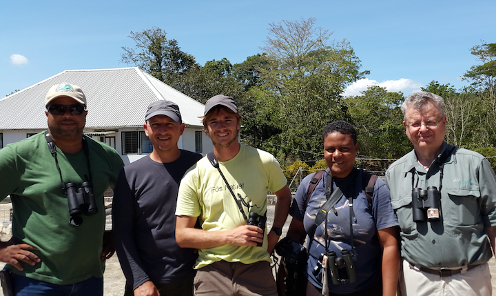 Brandon Hay and a group of birders at marshall's Pen