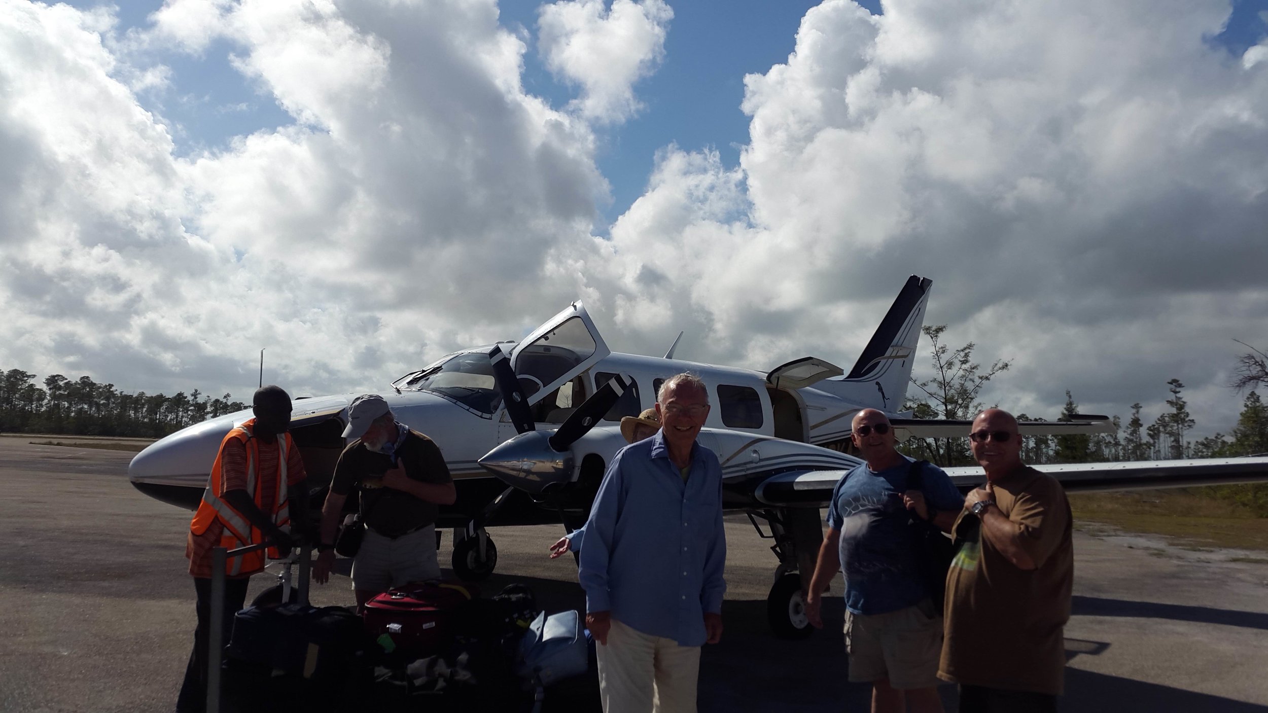 Arriving in Andros on charter plane