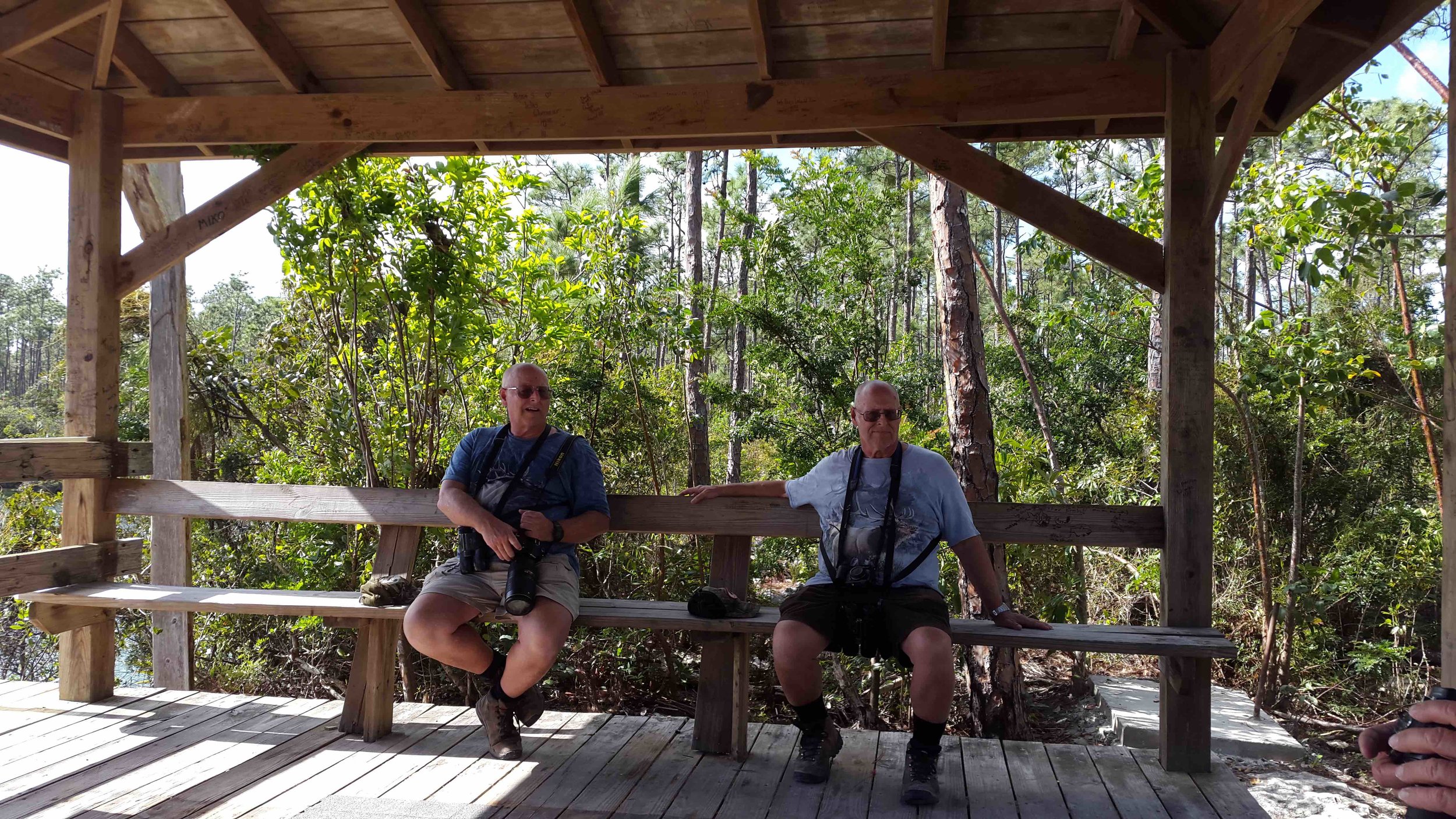 Participants taking a break at Bill's Blue Hole