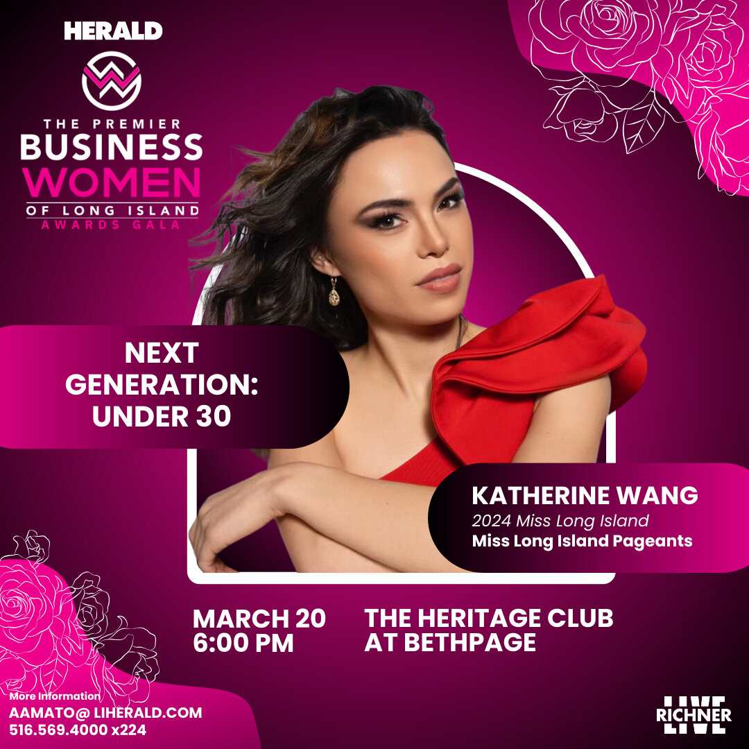 Congratulations to our reigning Miss Long Island 2024, Katherine Wang on being awarded the Next Generation - Under 30 award at the Premier Women in Business Awards presented by the Long Island Herald! 

Tickets on sale now to join the awards ceremony
