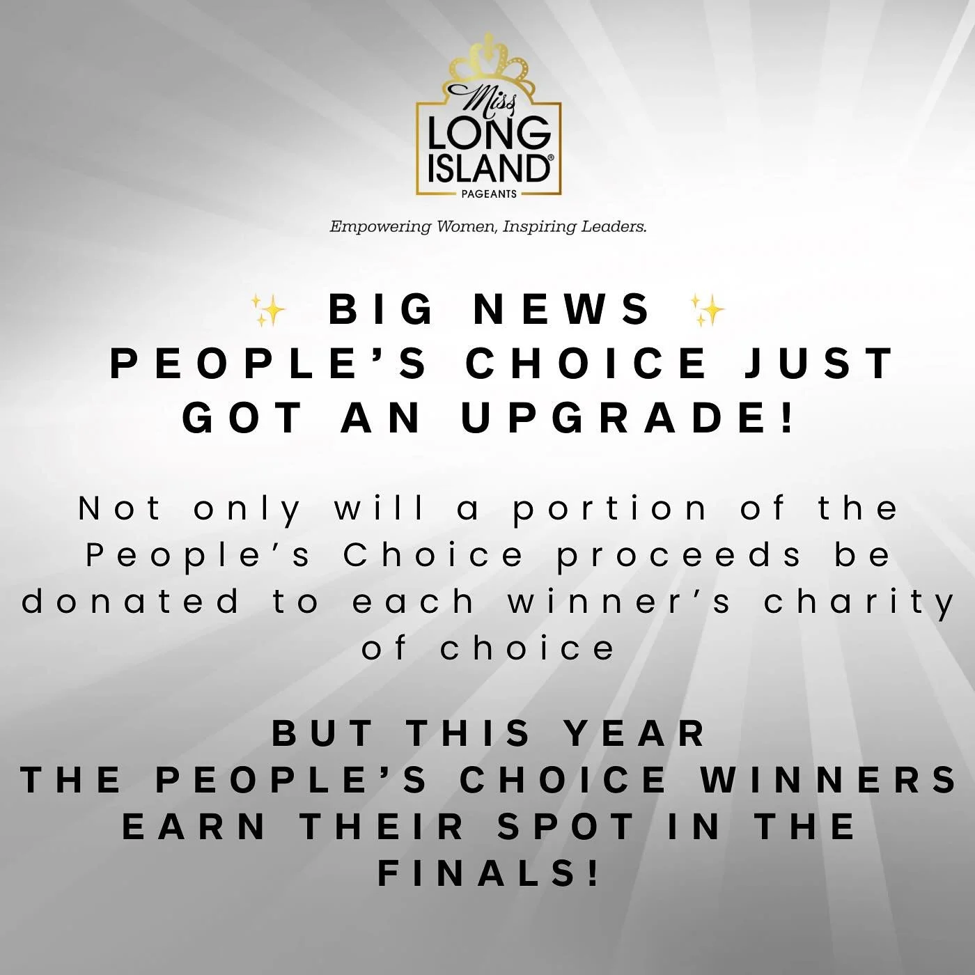 π¨ BIG NEWS, LONG ISLAND! π¨
Voting for People’s Choice just got even more exciting! π
Not only will portion of the proceeds go to each winner’s charity of choice, but this year our People’s Choice Winners will automatically earn