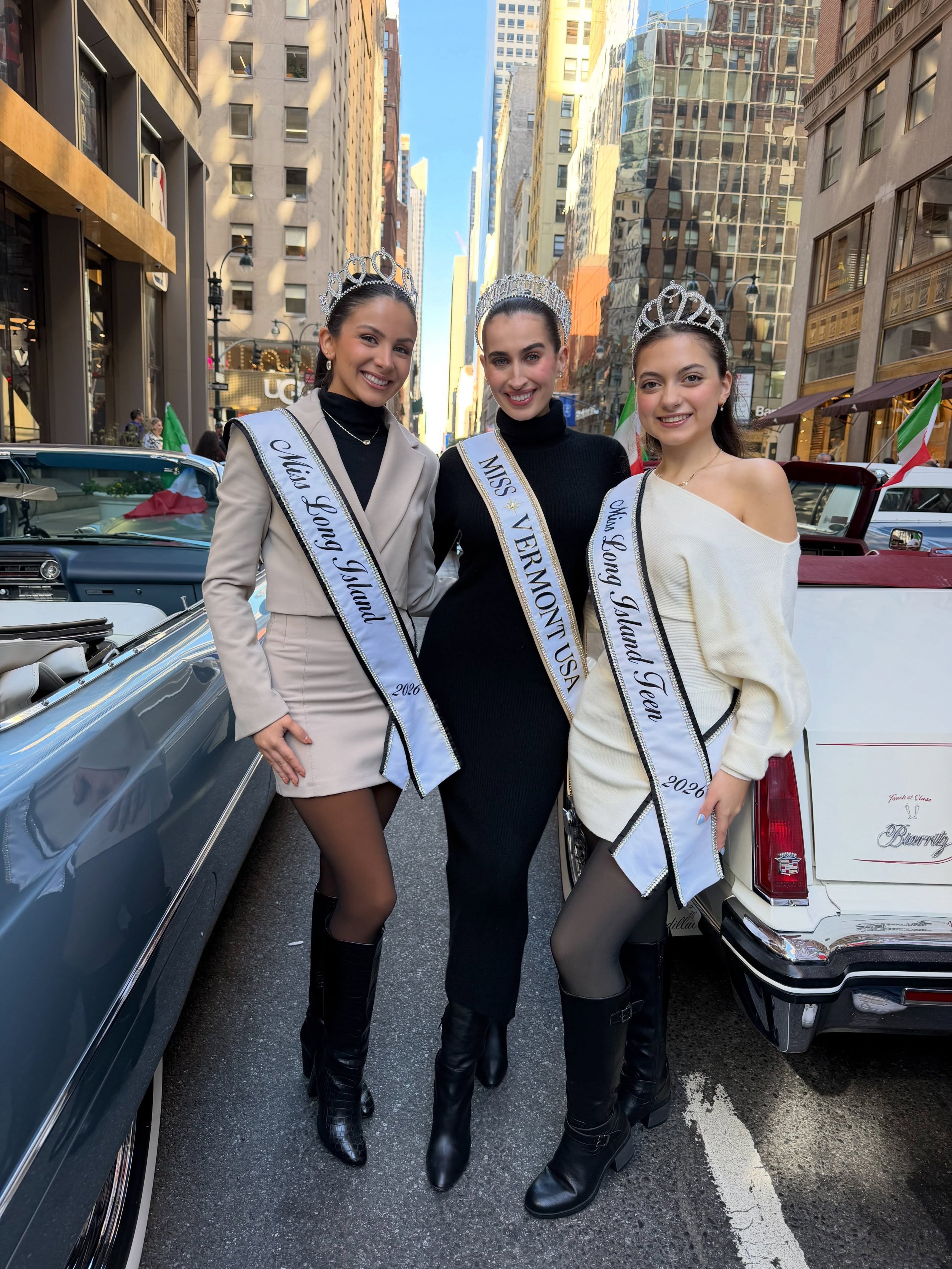 🇮🇹👑 Cadillacs, Cannolis &amp; Crowns! ❤️🤍💚

Our Miss Long Island queens took on Fifth Avenue yesterday for the NYC Columbus Day Parade, riding in style alongside Miss Vermont USA, Katherine McQuaid!

From waving to the crowds from the back of a 
