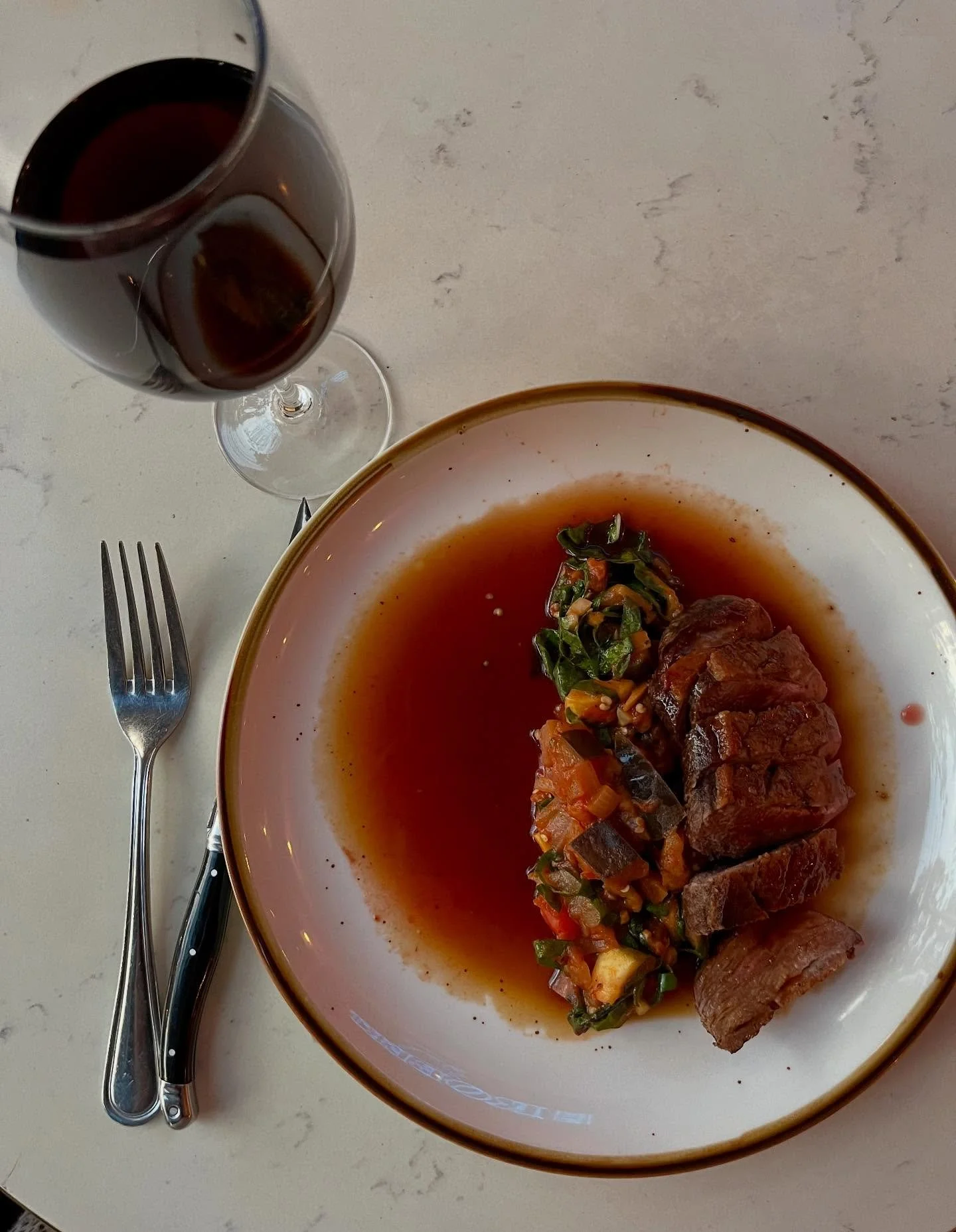 Magret de canard 🍷

Perfectly cooked, rich sauce, and crispy veggies&hellip; the plate speaks for itself 🍽️🔥
 

#FrenchCuisine
#BostonEats
#DuckBreast
#MagretDeCanard
#FineDiningBoston
#FrenchRestaurantBoston
#FoodieBoston
#GastronomieFran&ccedil;