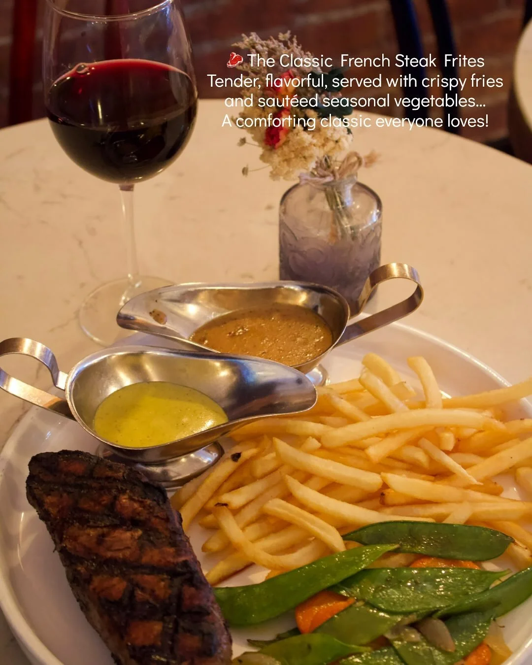 🇫🇷 Our Top 3 Must-Try Dishes! 🍽️✨
You love them, you ask for them again and again&hellip; and we totally get why! 😍 

What is your favorite?

#CuisineFran&ccedil;aise #SteakFrites #BoeufBourguignon #CroqueMonsieur #Top3 #BistrotParisien #FoodieFr