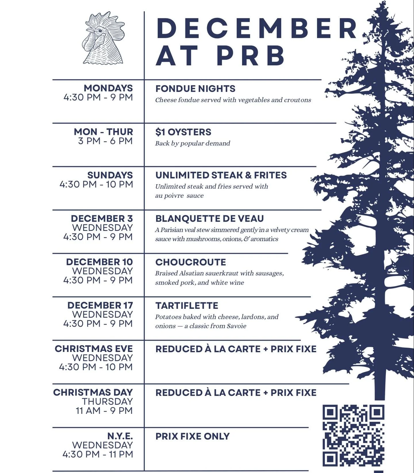 ✨ December at Petit Robert ✨

December is shaping up to be delicious, cozy, and full of tradition at Petit Robert Bistro! ❄️🍽️

Here&rsquo;s everything waiting for you as we celebrate the end of the year in style.

A month full of flavor awaits 🤍
R
