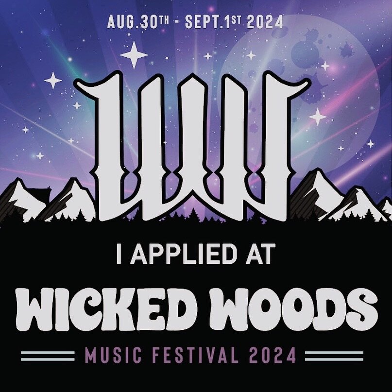 Just applied to wicked woods music festival! 
August 30-sept 1st in Fairmont Hot Springs BC
@wickedwoodsmusicfestival 
.
.
.
.
#wickedwoods2024 #wickedwoods #musicfestival #psychedelicmusic #summerfestival