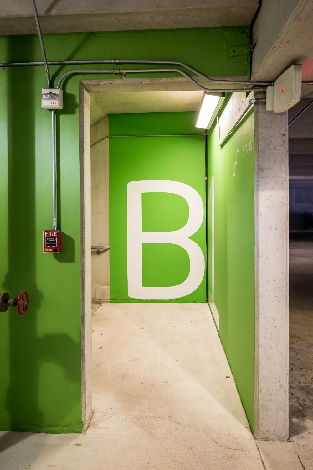 Uplands Garage gets a fresh coat of wayfinding paint