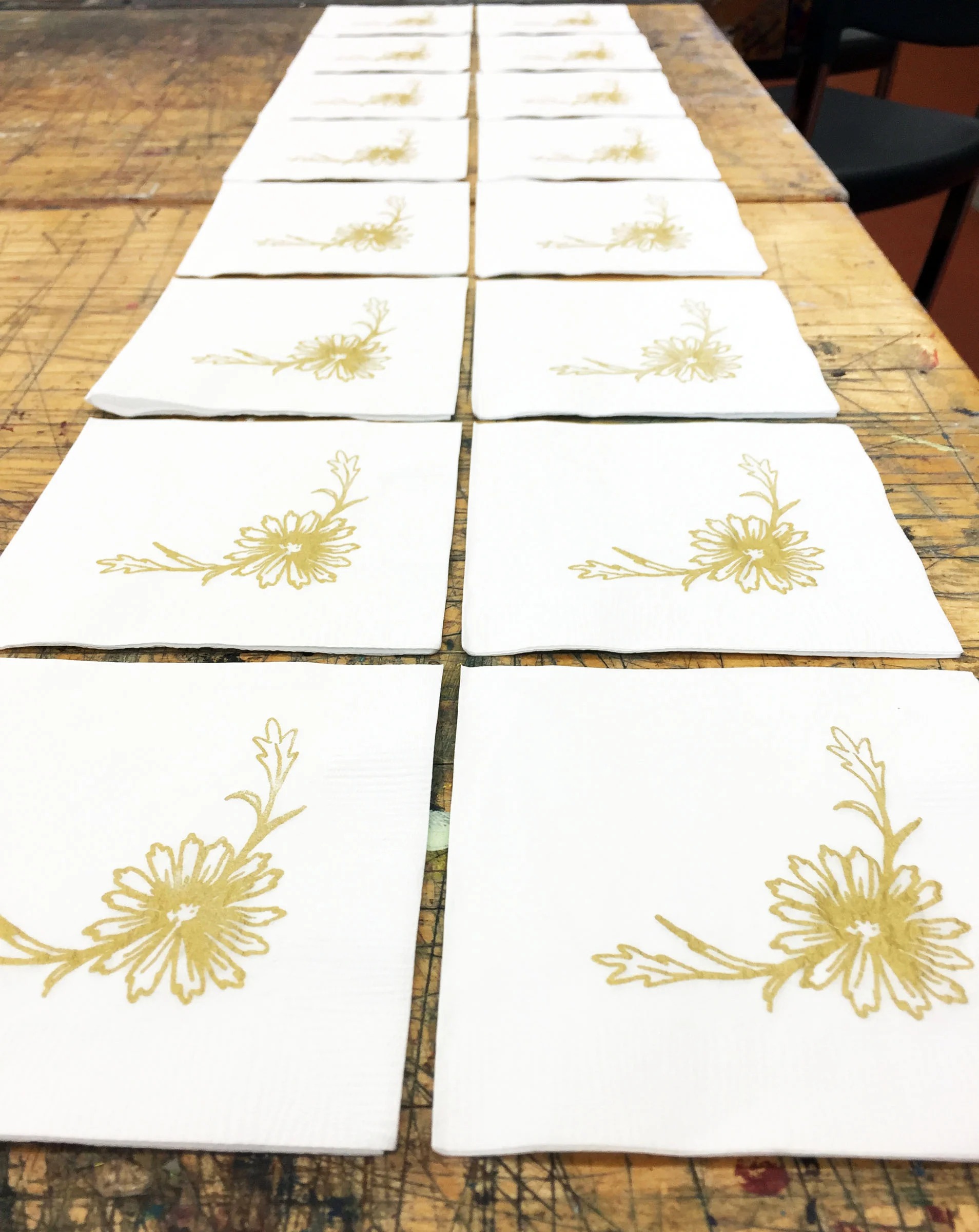 In-Progress Screenprinted Napkins