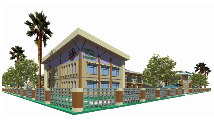 Plans for the New School building of Nunya Music Academy designed and drawn by Architect Roger Kodzo Amenyogbe (a Ghanaian-Canadian architect)