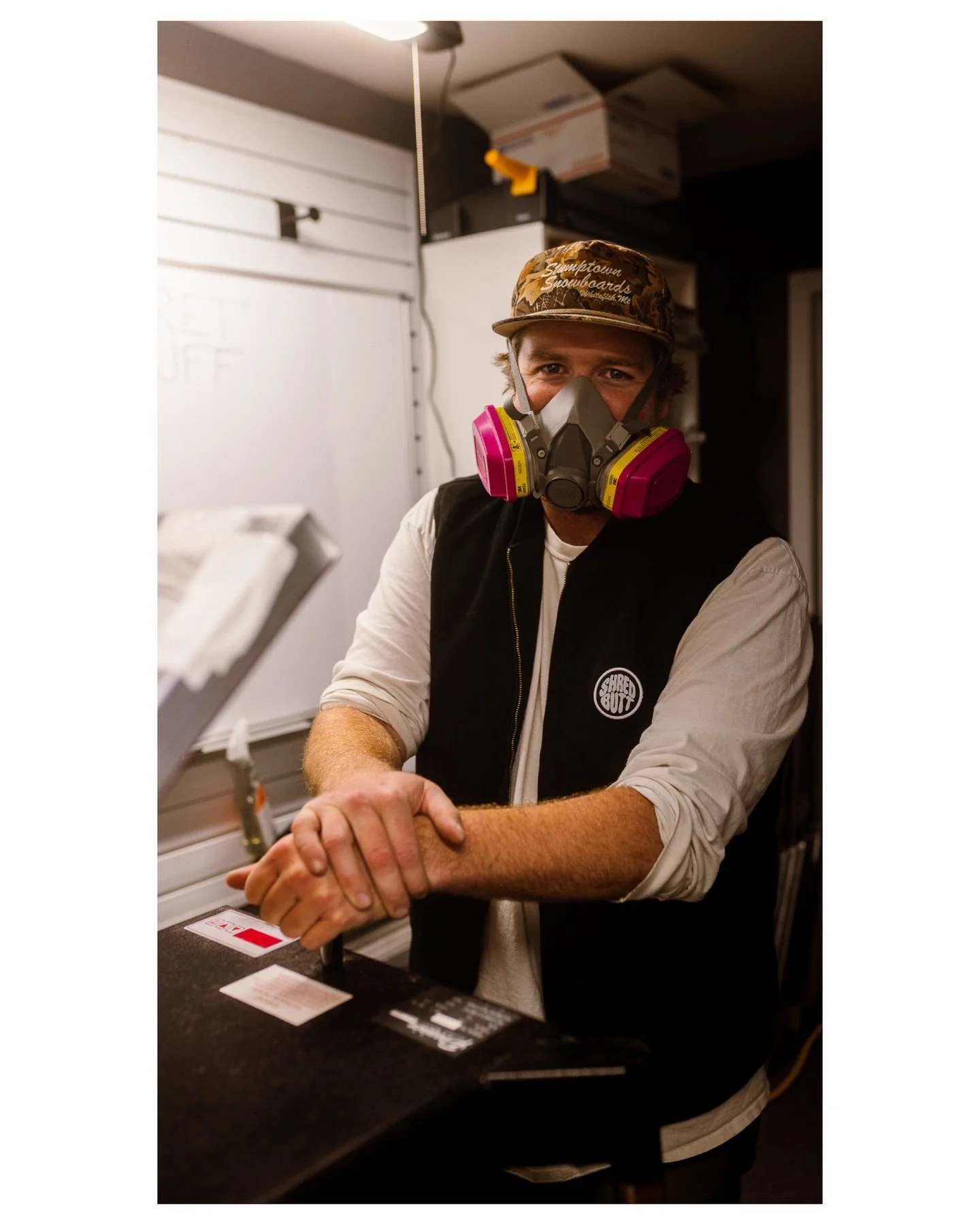 Printing tees, huffing fumes, creating art inspired by said fumes huffed, in a small basement studio. @shred_butt is keeping the raw, unfiltered side of small town shred culture alive.