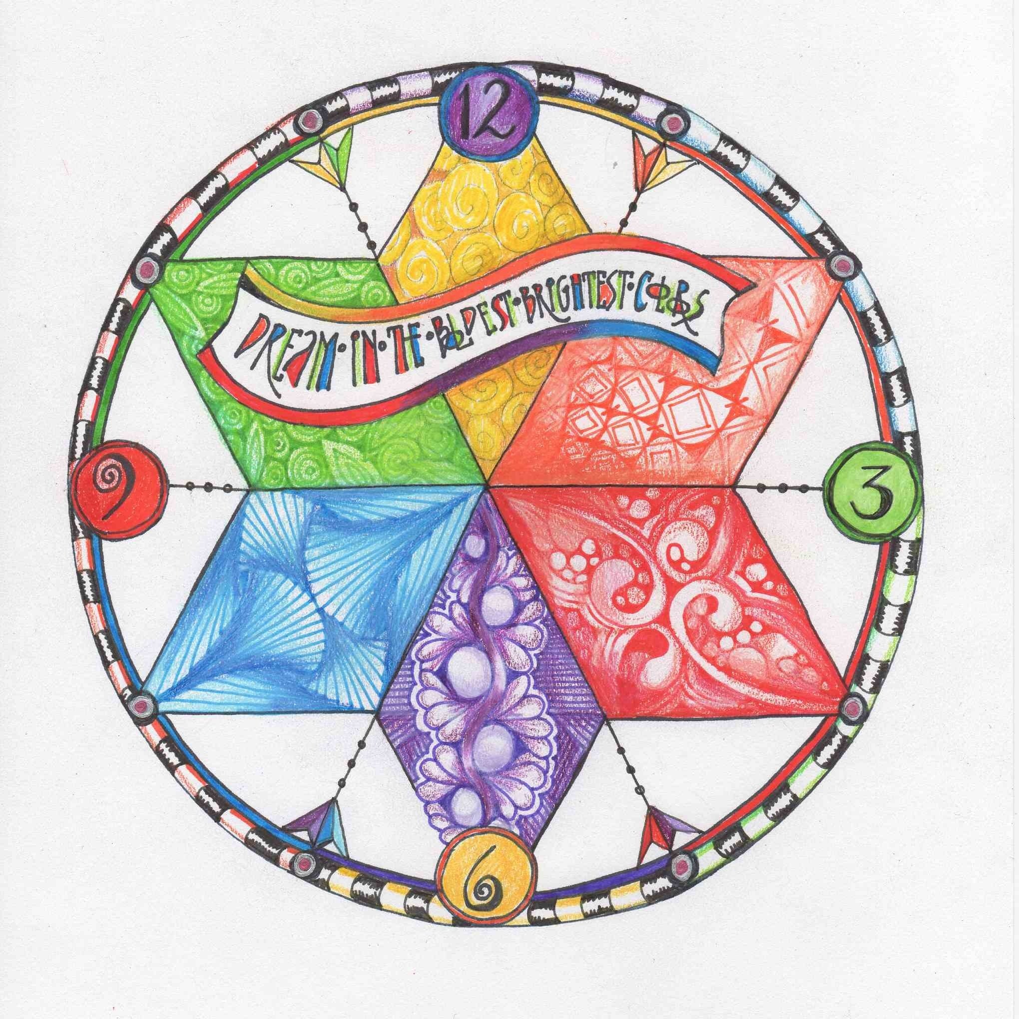 Color Wheel Clock Face