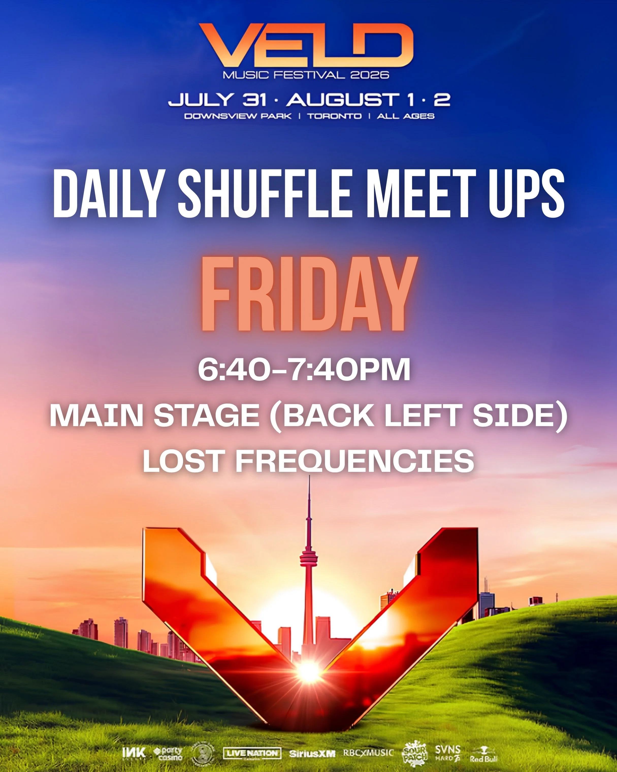 Official Meet Ups Are Here! 💥👟🔥

Join us all weekend long for dancing and good vibes! Bring your friends, all are welcome 💗

Schedule: 

Friday - Lost Frequencies (6:40pm-7:40pm)
Saturday - Genesi (6:35pm-7:50pm)
Sunday - Disco Lines (6:40pm 7:55