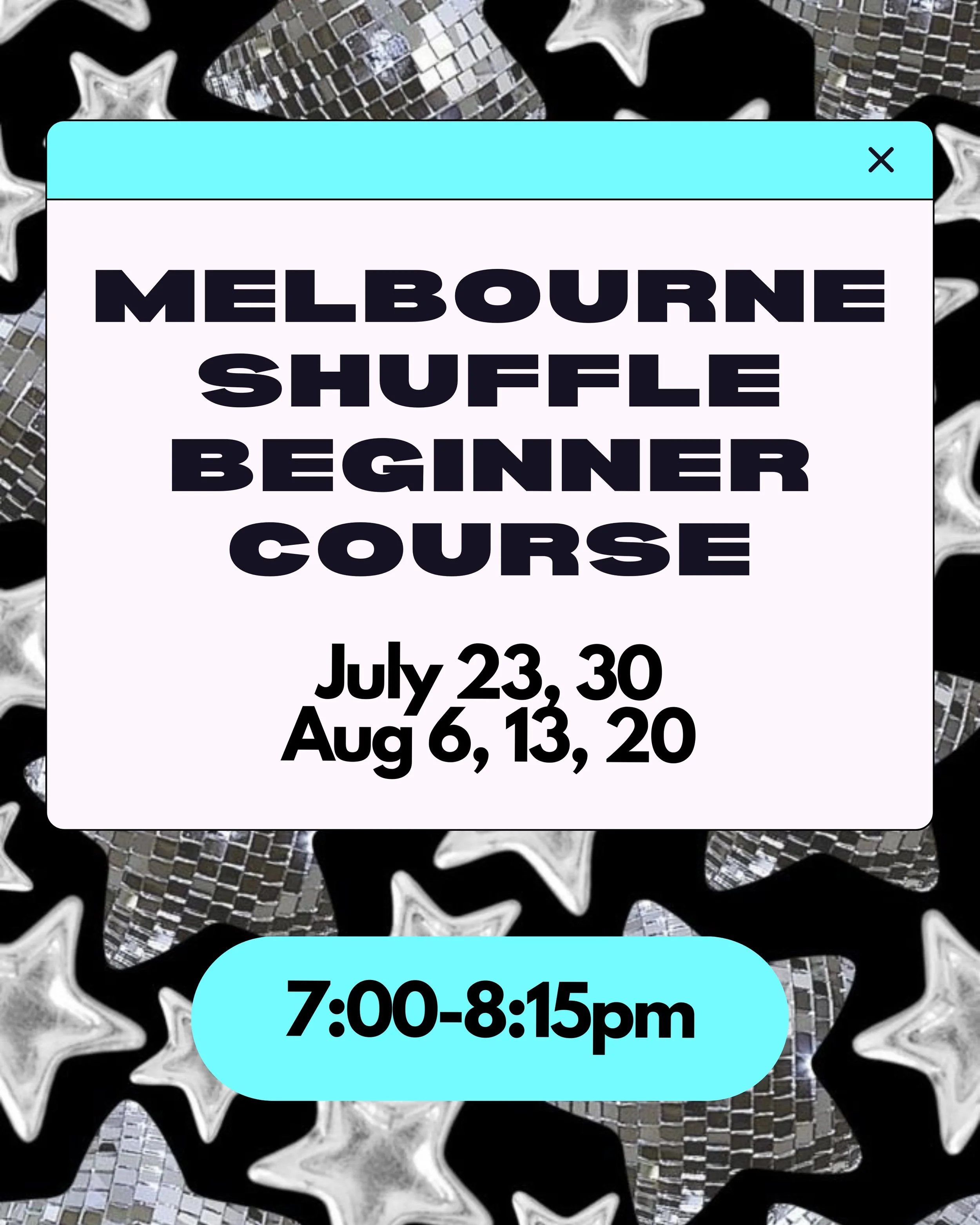 Beginners start here! 👟⚡️

Ready to learn the original style of shuffling from the ground up?

Our 5-week Melbourne Shuffle Beginner Course is designed for complete beginners who want to build strong fundamentals, develop confidence, and learn how t