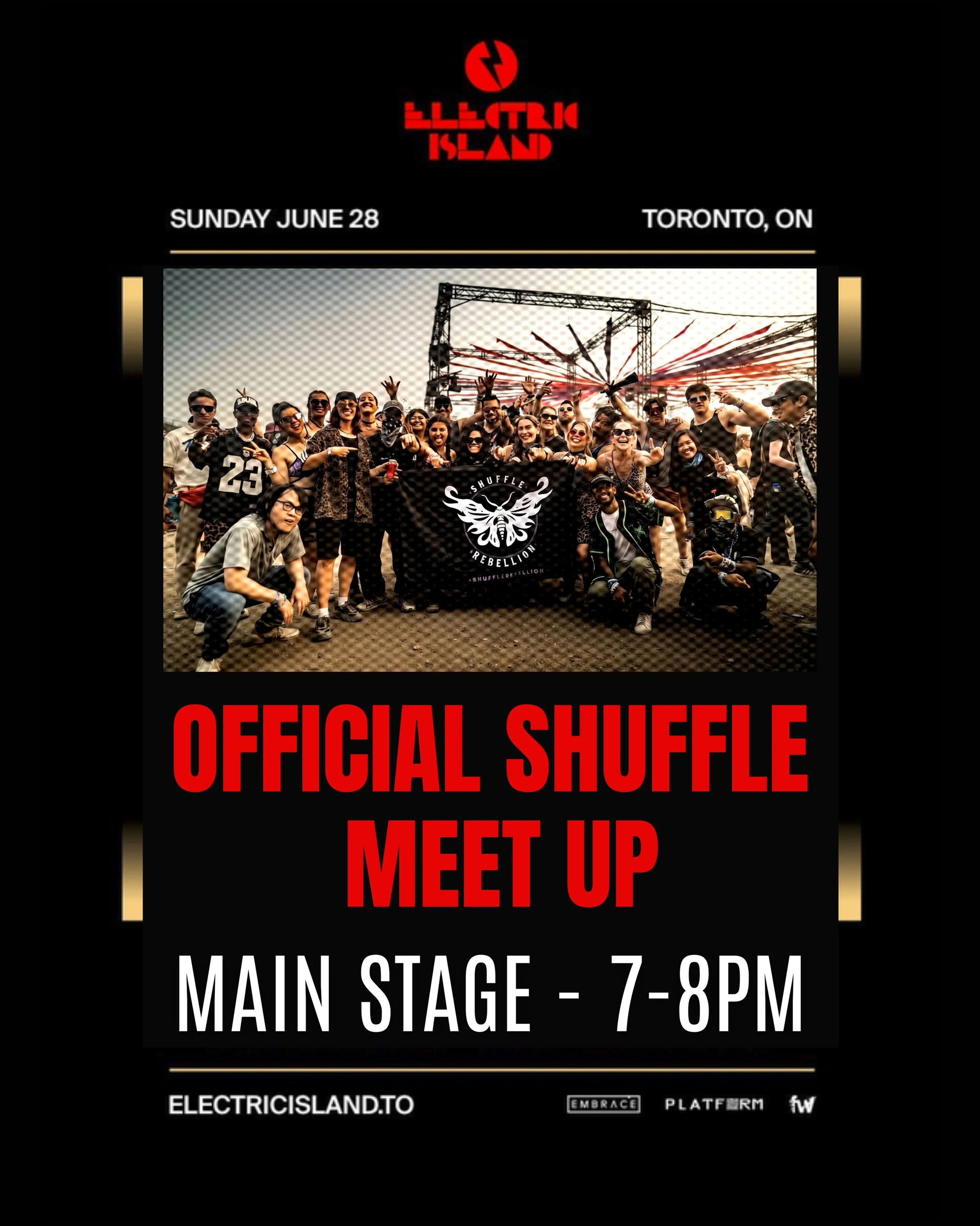 Shuffle meet up incoming 🔥⚡️

Join us this weekend @electricislandto for an epic shuffle meet up to kick off the summer 🙌🏼

We can&rsquo;t wait to dance with new friends and old!

See you at the shuffle circle 🔥