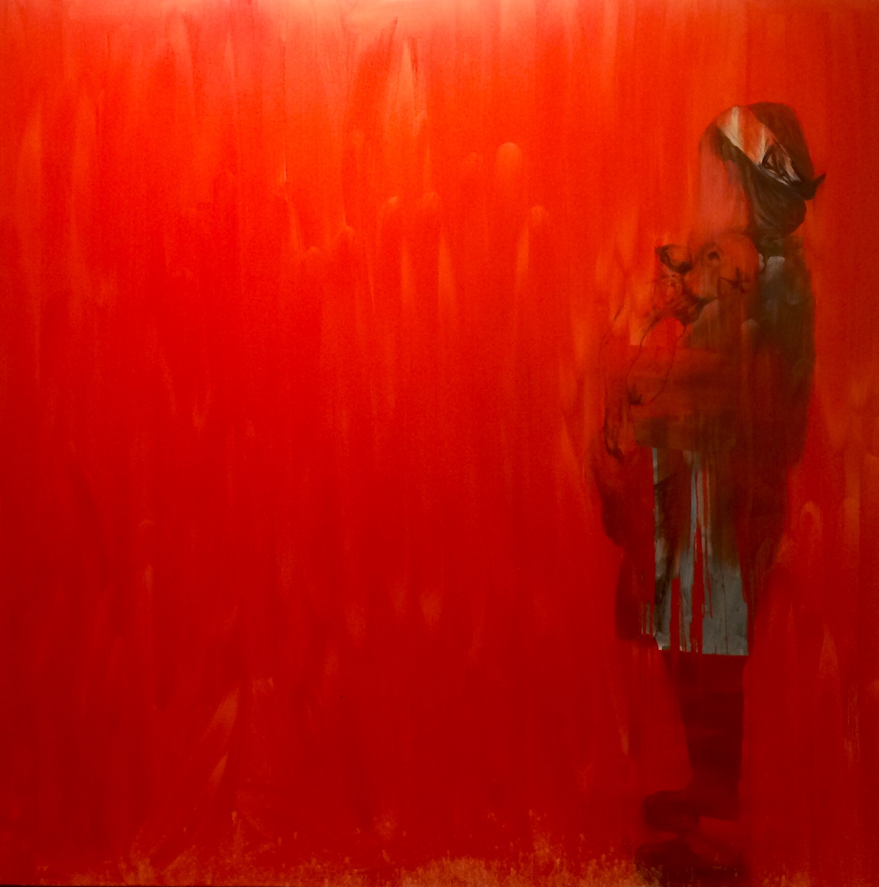 Sacrifice oil and charcoal on canvas 72 x 72 inches 2016