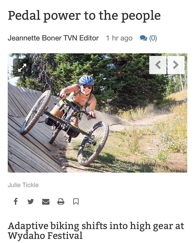 Thanks @tetonvalleynews for covering these incredible athletes!  #inclusion #wydahorendezvous #adaptivesports #dowhatyoulove #pushyourlimits #photography #getoutside #mountainbike #obozfootwear #wheretonext #adventureawaits