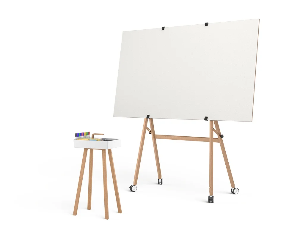 Puristische Design Toolbox aus Holz mit Kunststoff Schale und Holzgrif