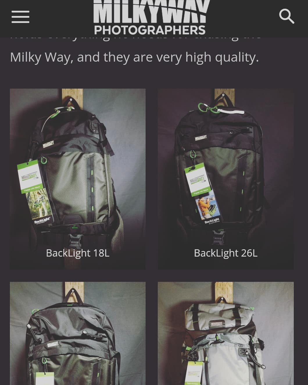 Good evening, Photog Adventures fans!  We have an awesome opportunity for you all over on www.milkywayphotographers.com! .

Stanley Harper is on a milky way chase and he will be giving away a Mindshift bag while out on the road to one lucky member!  