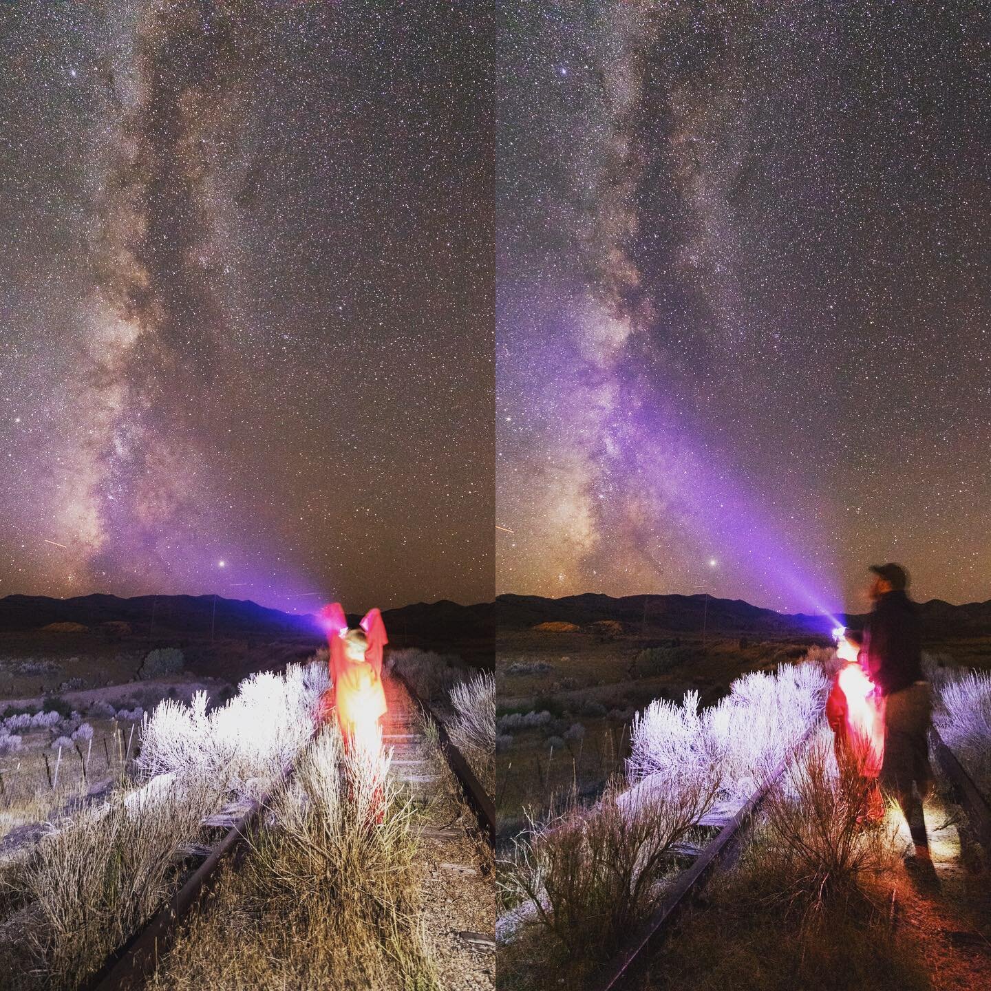 Fun with my son Mason last night! His First Milky Way! 😃 #proudfather
.
He wasn&rsquo;t great at staying still or wanting to retake the shot so we could make it perfect, but he was a brave Six-year-old walking out on abandoned train tracks in the da